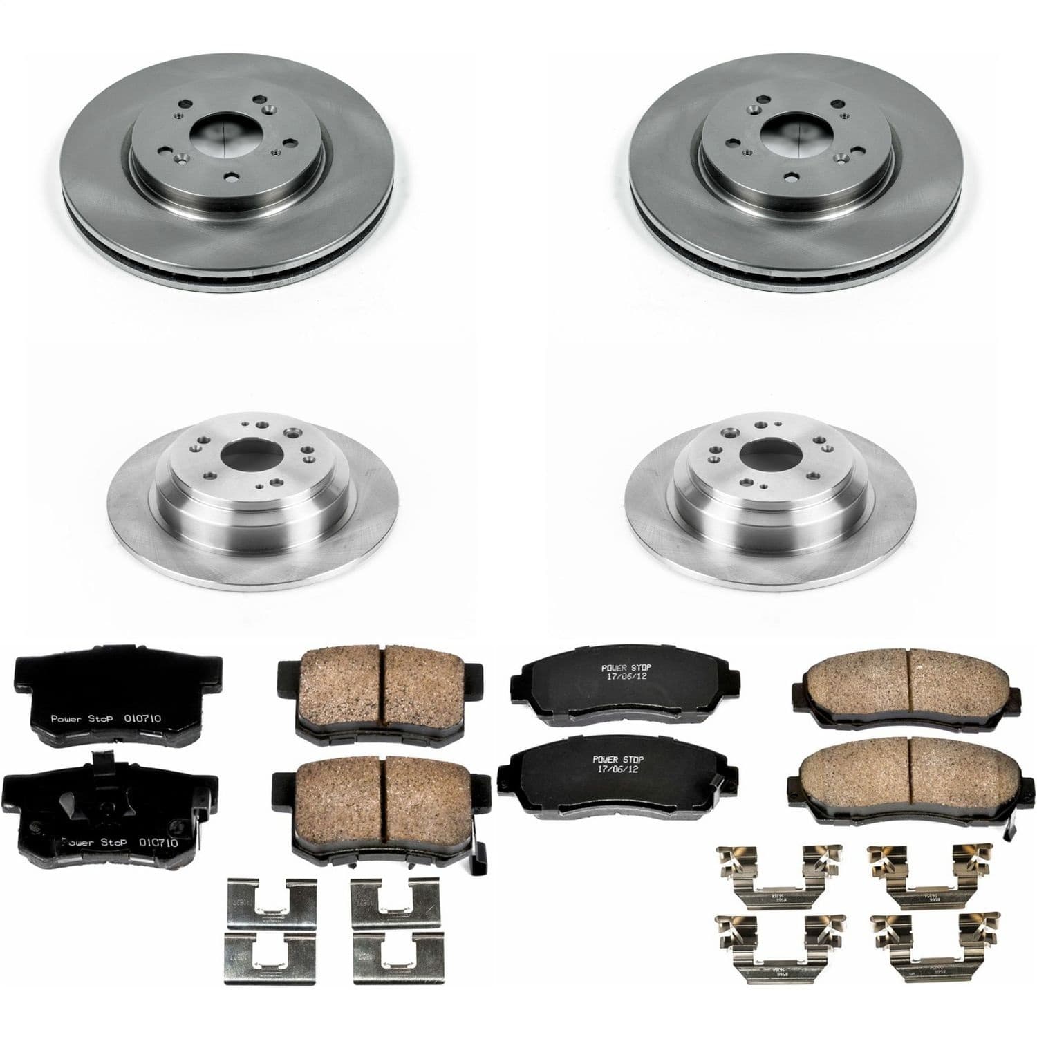 Power Stop - KOE5815 - Front and Rear - Disc Brake Pad and Rotor Kit image 1