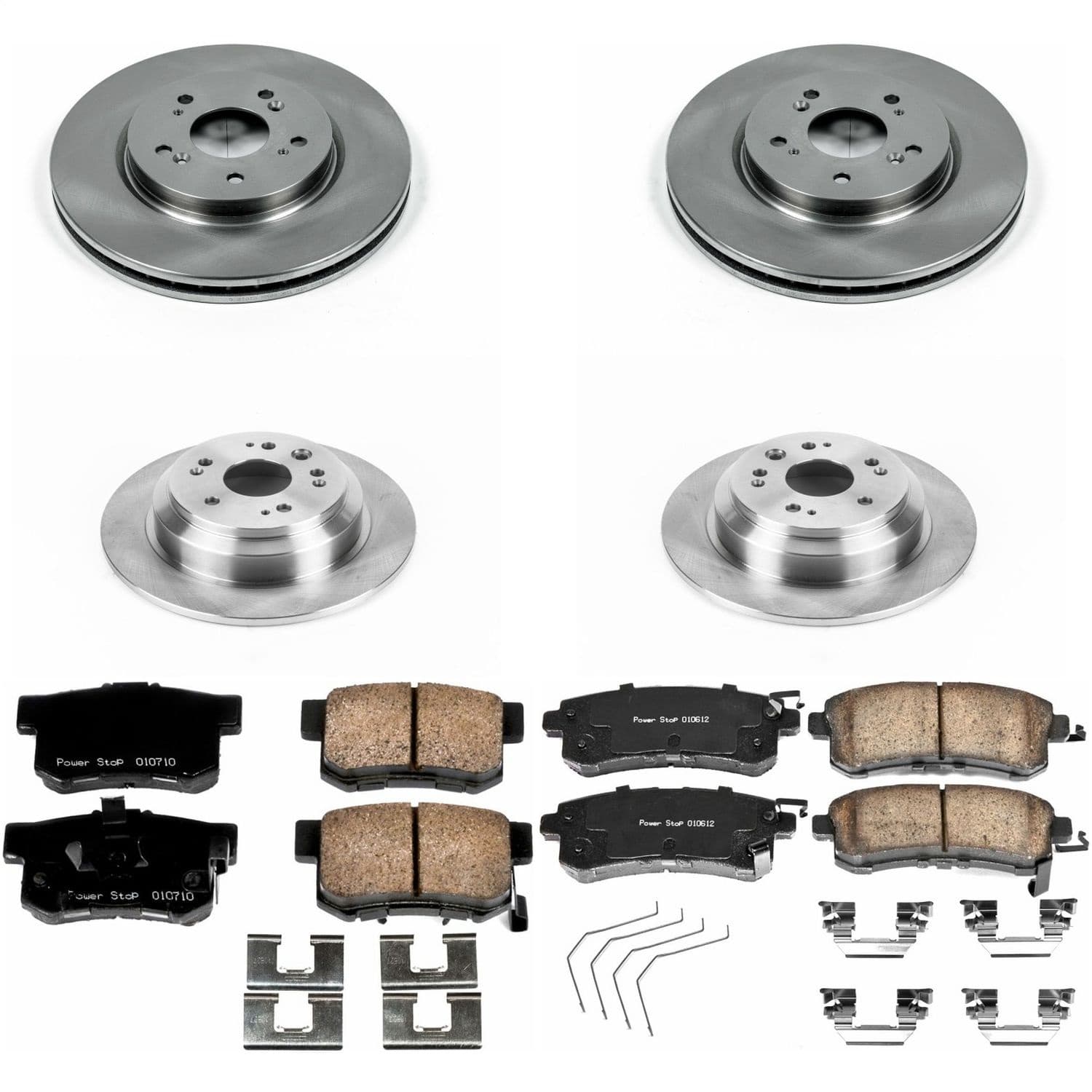 Power Stop - KOE5816 - Front and Rear - Disc Brake Pad and Rotor Kit image 1