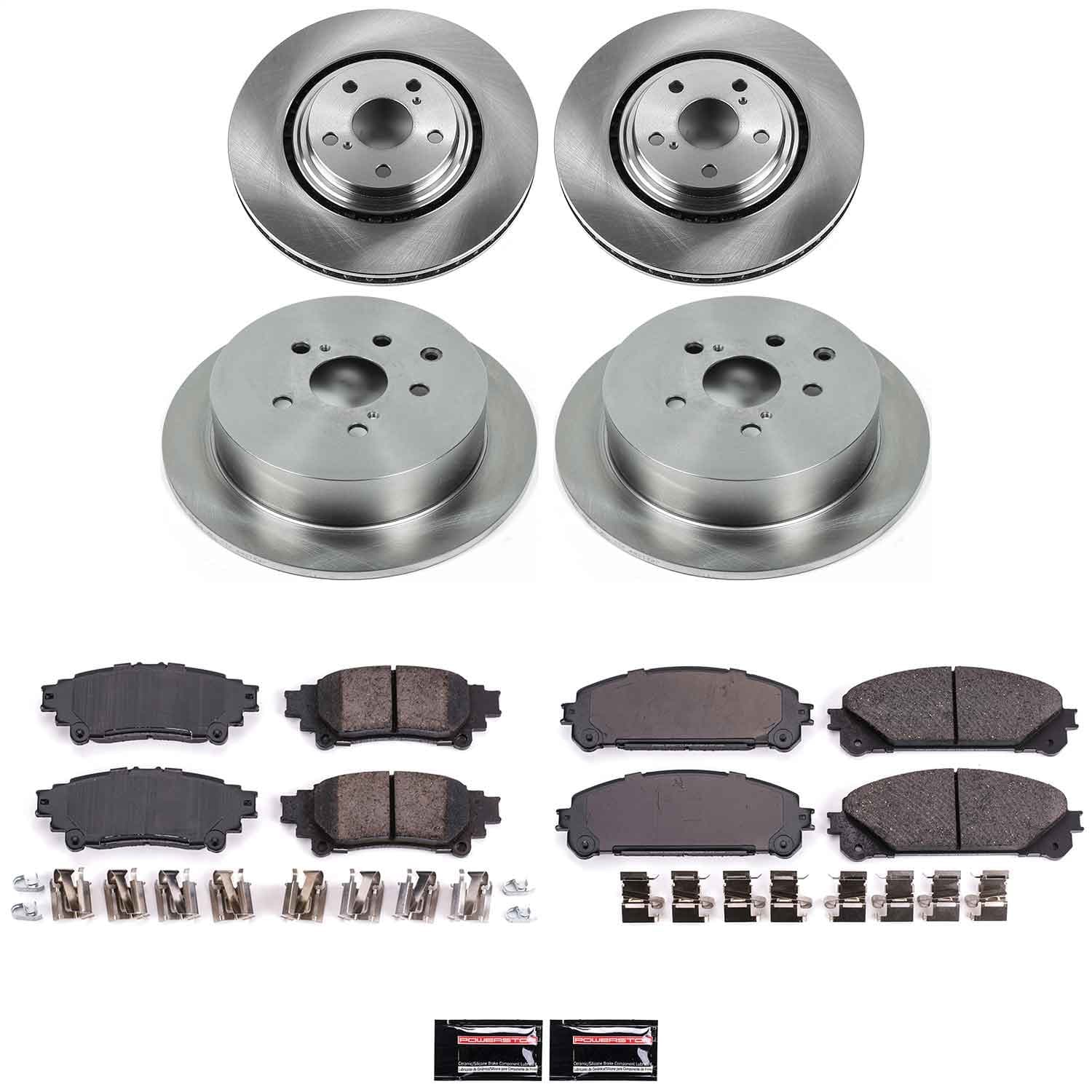 Power Stop - KOE5828 - Front and Rear - Disc Brake Pad and Rotor Kit image 1