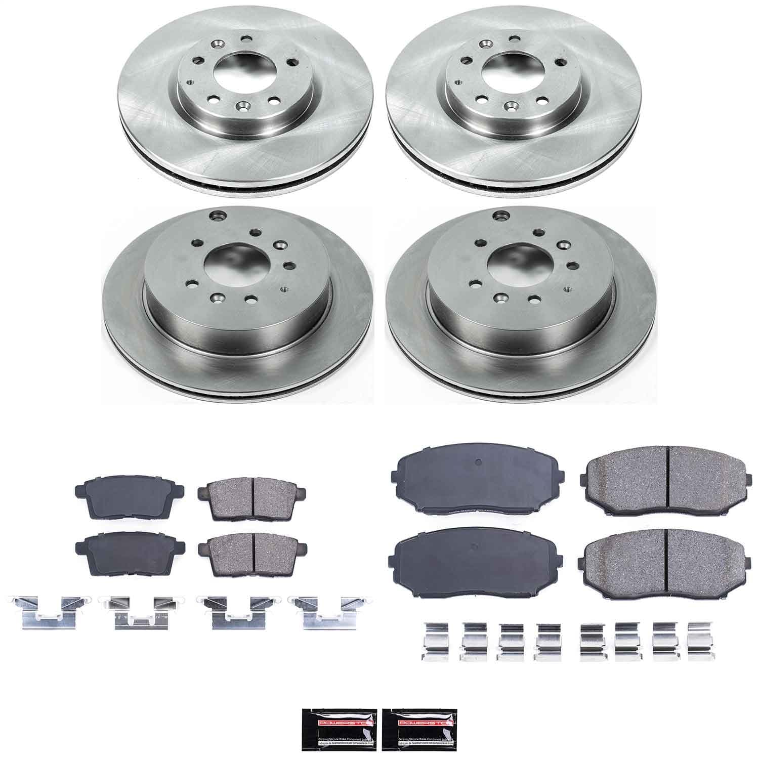 Power Stop - KOE5829 - Front and Rear - Disc Brake Pad and Rotor Kit image 1