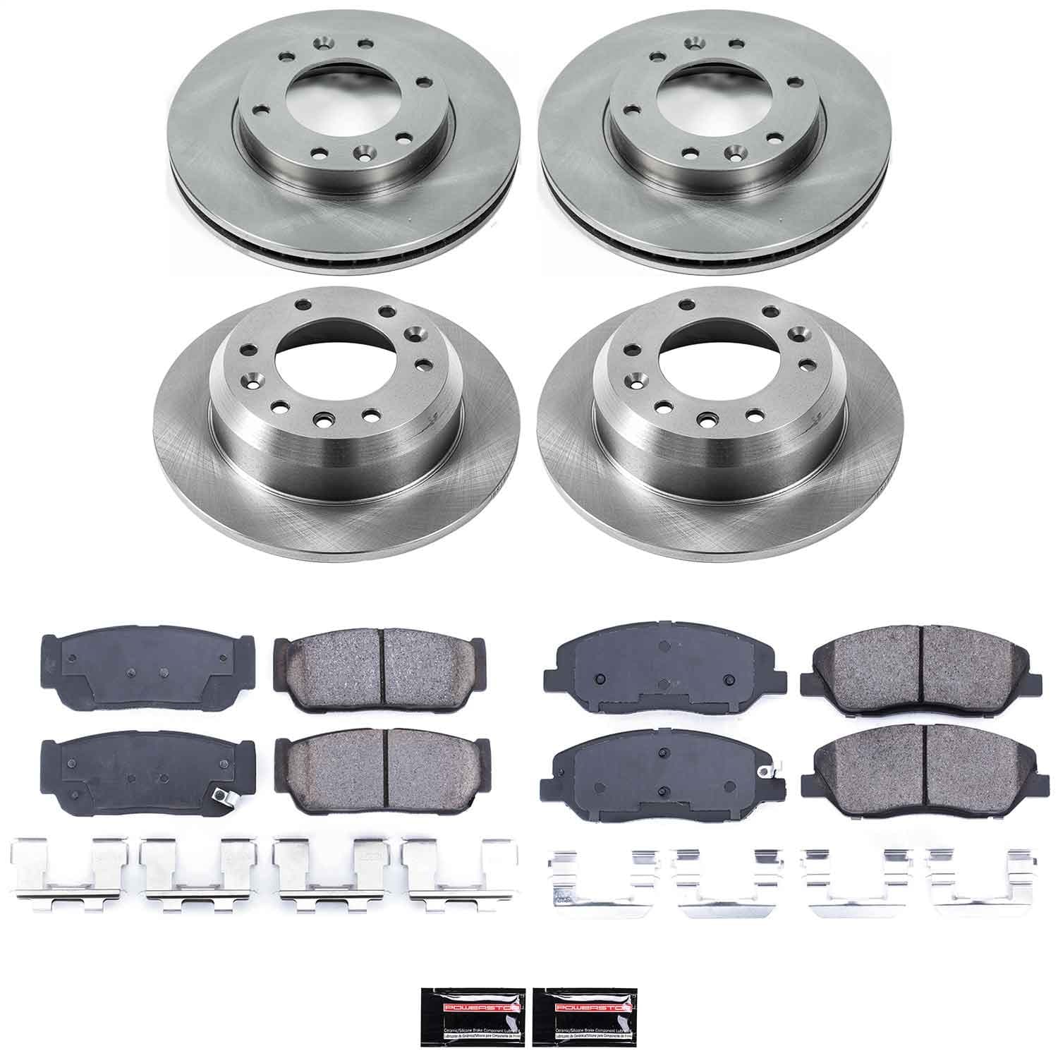 Power Stop - KOE5832 - Front and Rear - Disc Brake Pad and Rotor Kit image 1