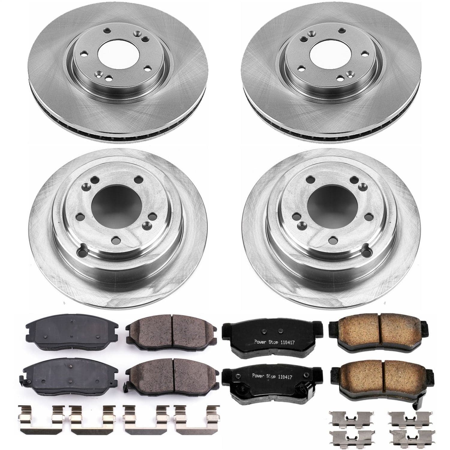 Power Stop - KOE5833 - Front and Rear - Disc Brake Pad and Rotor Kit image 1