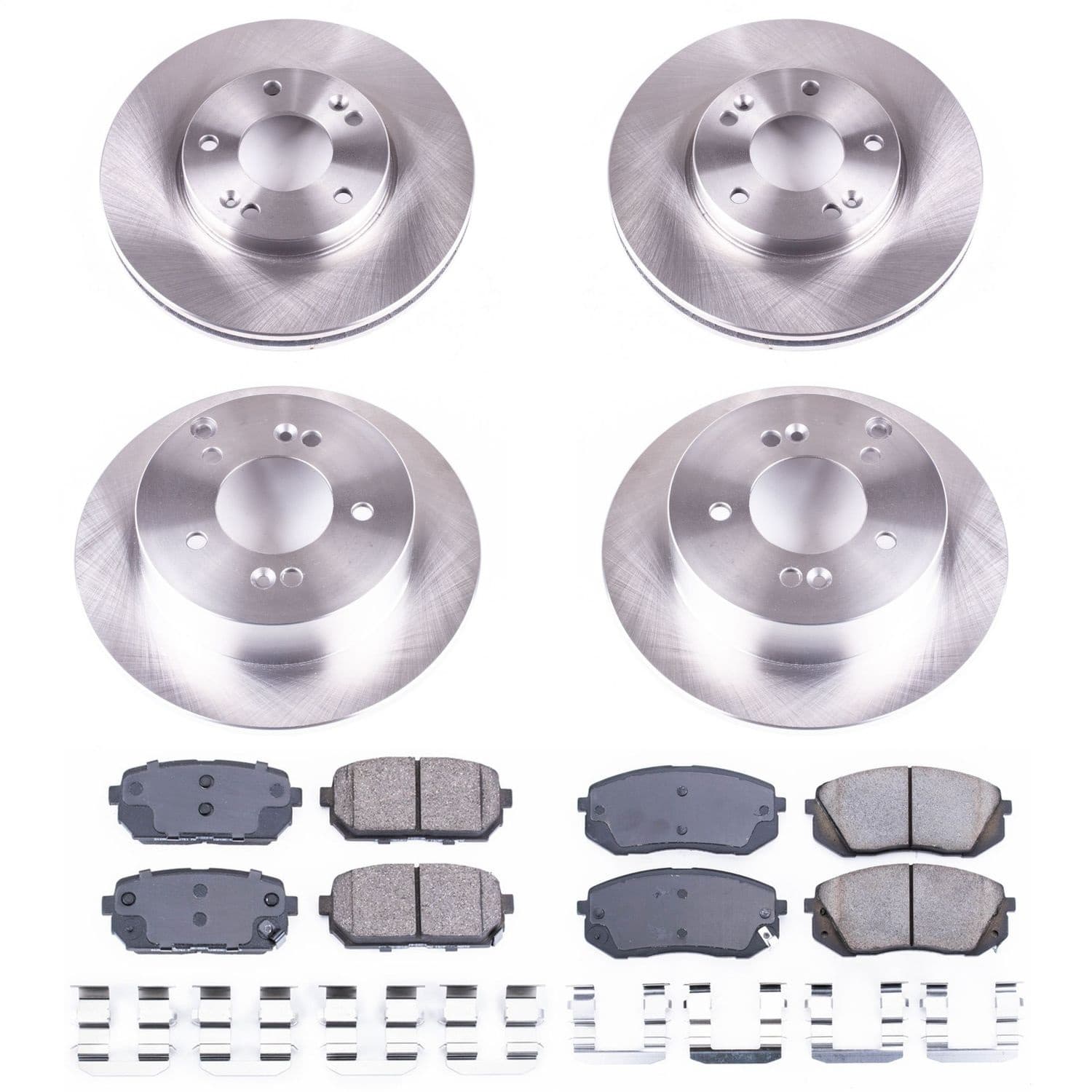Power Stop - KOE5852 - Front and Rear - Disc Brake Pad and Rotor Kit image 1