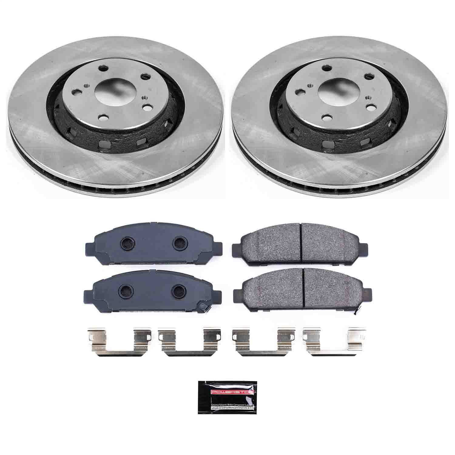 Power Stop - KOE5865 - Front - Disc Brake Pad and Rotor Kit image 1