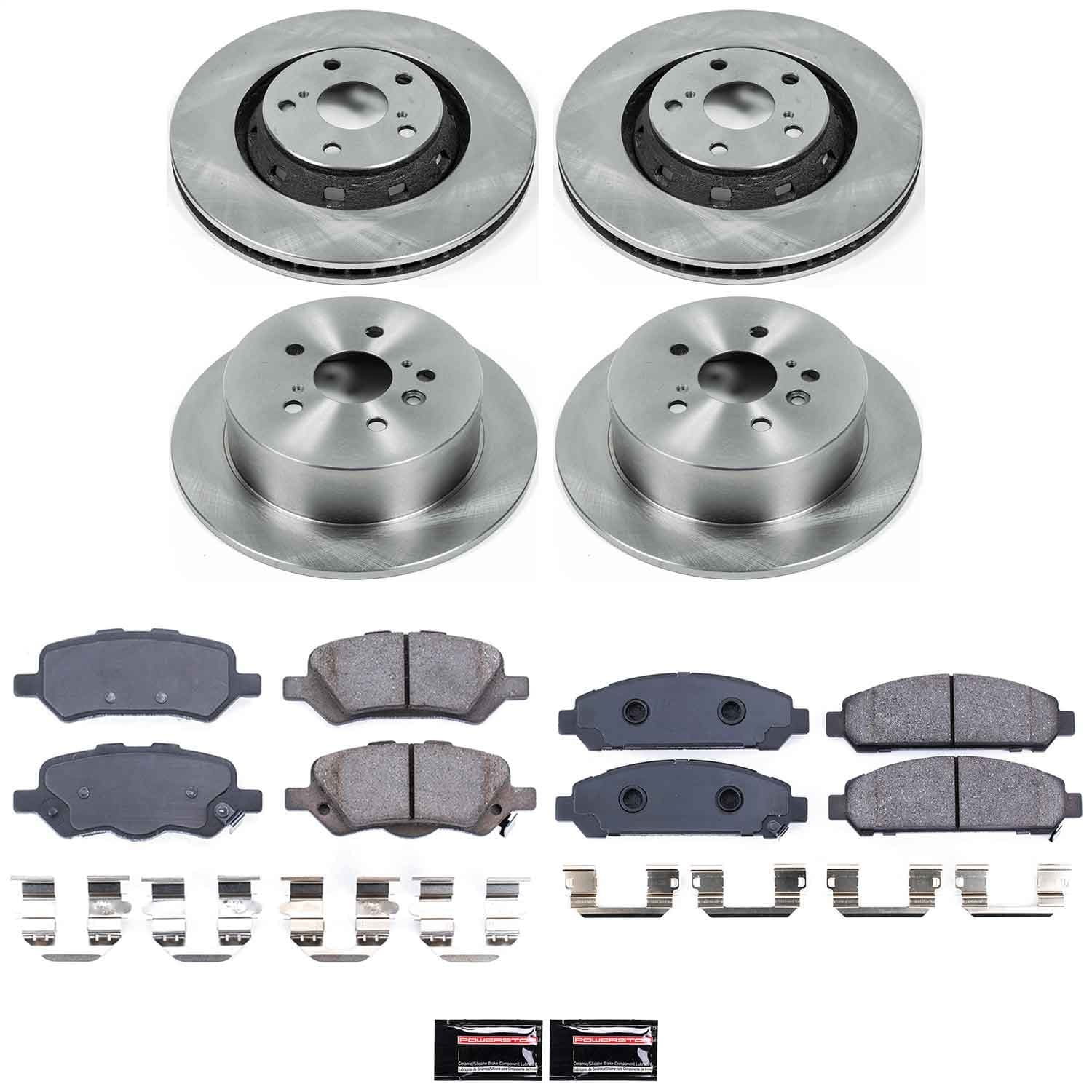 Power Stop - KOE5866 - Front and Rear - Disc Brake Pad and Rotor Kit image 1