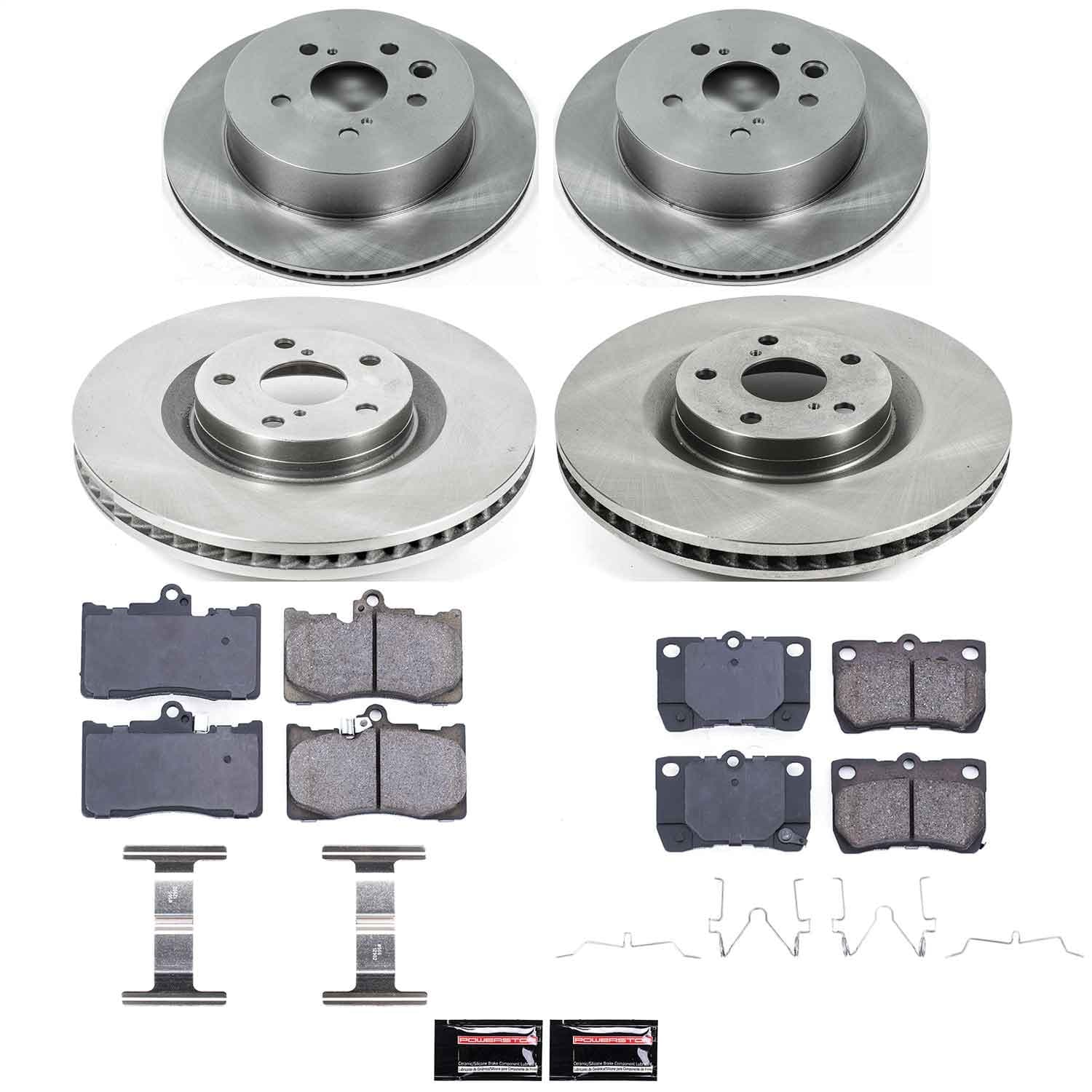 Power Stop - KOE5869 - Front and Rear - Disc Brake Pad and Rotor Kit image 1