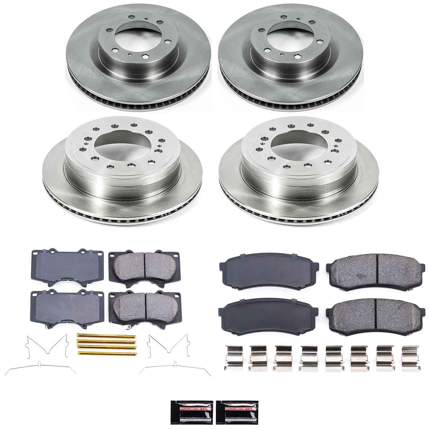 Power Stop - KOE5874 - Front and Rear - Disc Brake Pad and Rotor Kit image 1