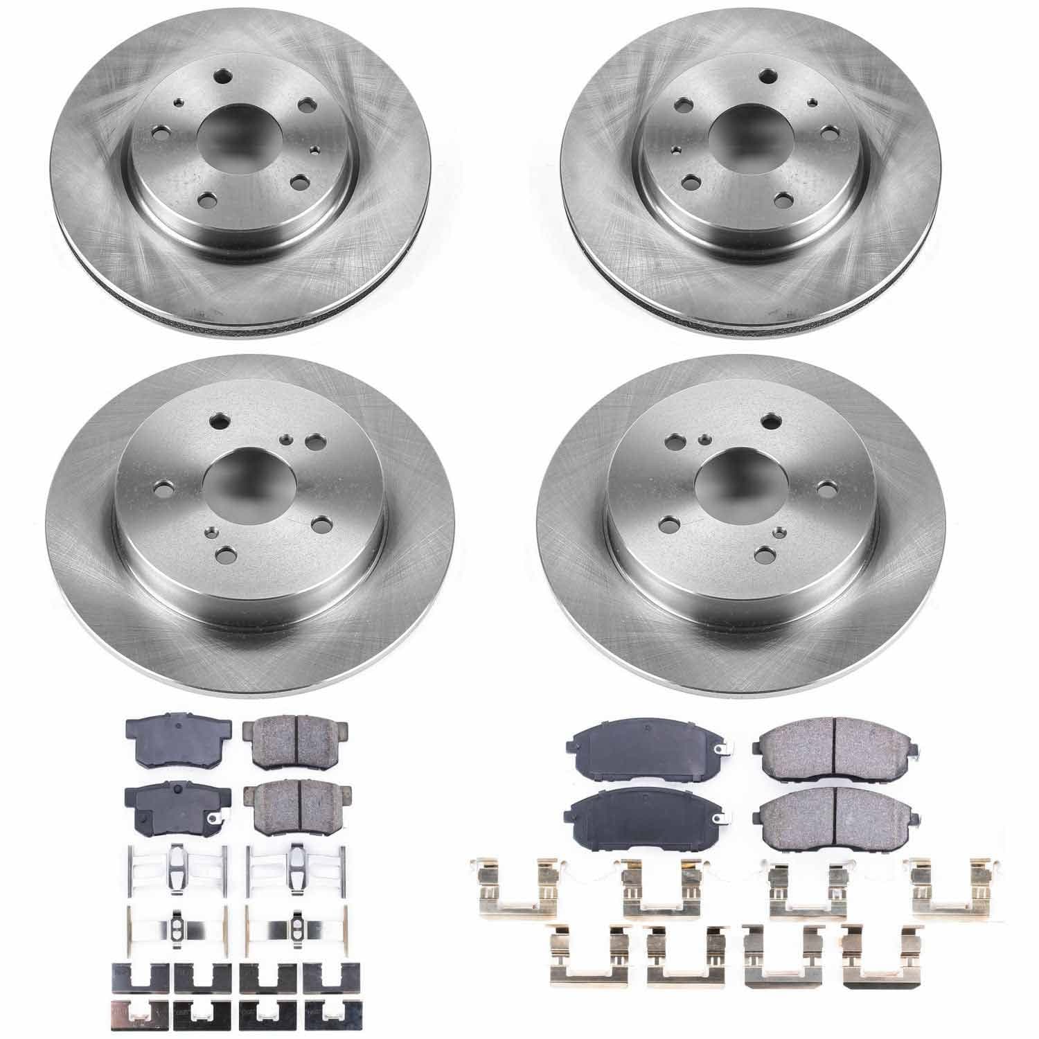 Power Stop - KOE5888 - Front and Rear - Disc Brake Pad and Rotor Kit image 1