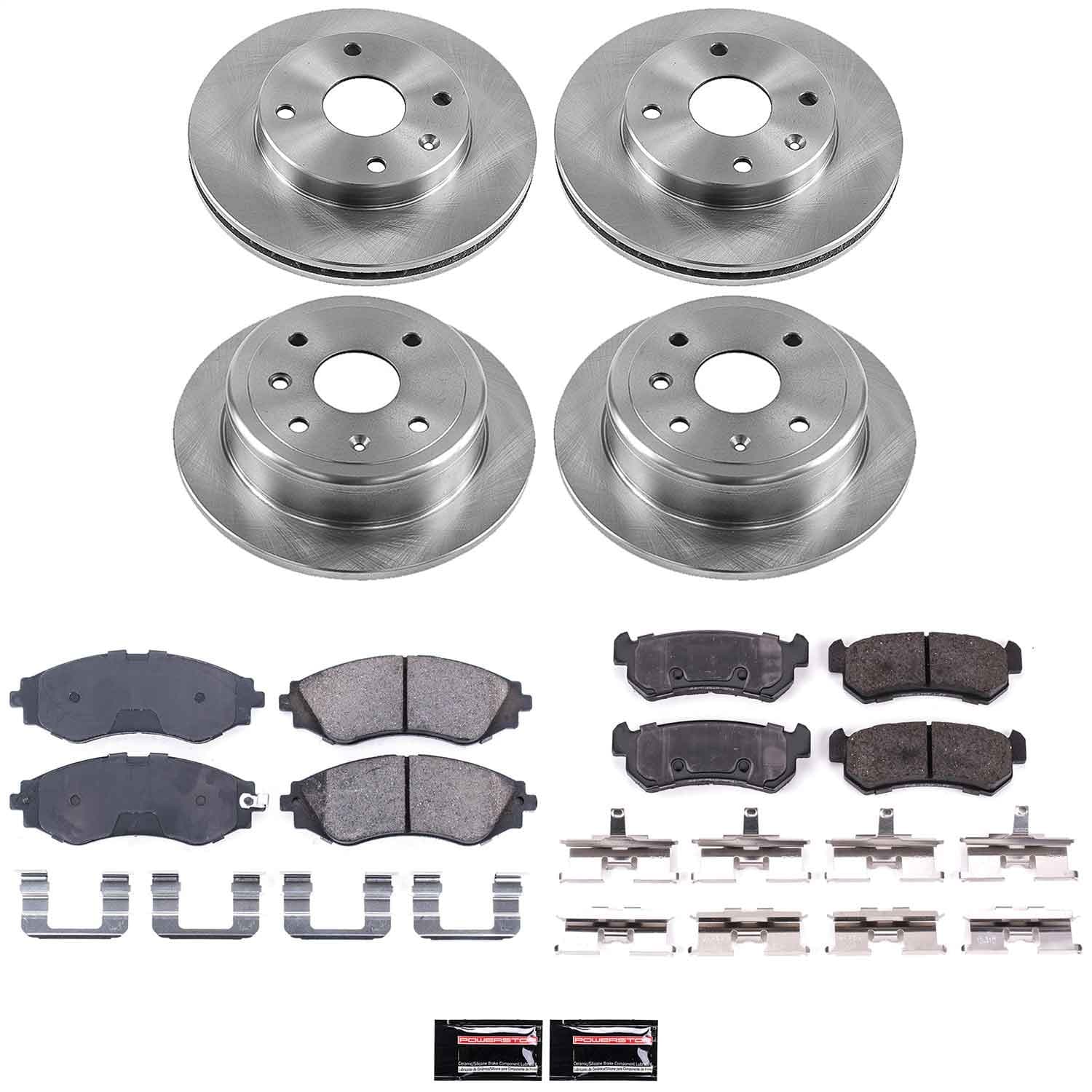 Power Stop - KOE5895 - Front and Rear - Disc Brake Pad and Rotor Kit image 1