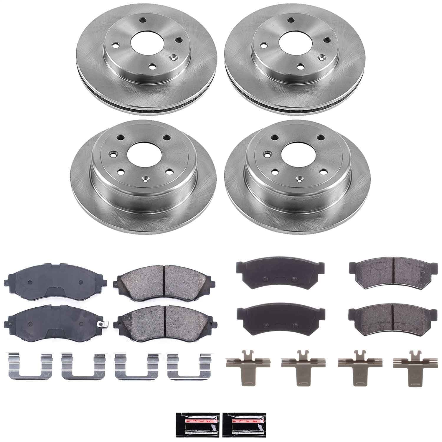 Power Stop - KOE5896 - Front and Rear - Disc Brake Pad and Rotor Kit image 1