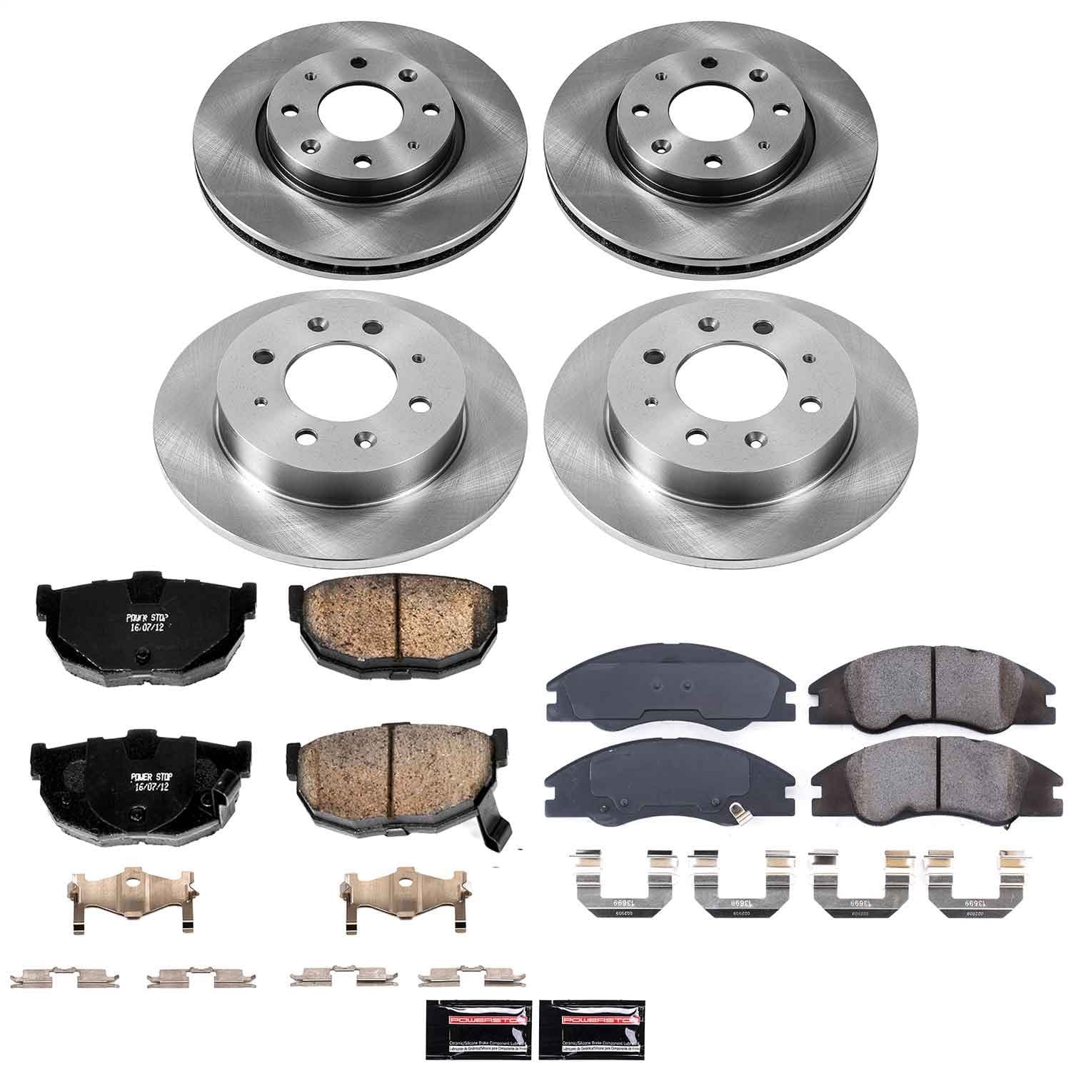 Power Stop - KOE5904 - Front and Rear - Disc Brake Pad and Rotor Kit image 1
