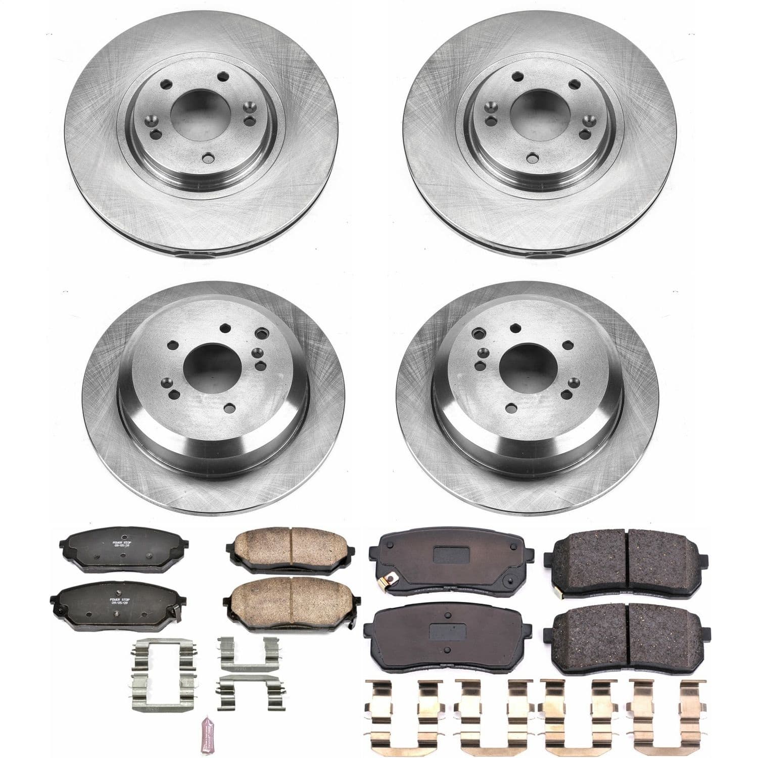 Power Stop - KOE5919 - Front and Rear - Disc Brake Pad and Rotor Kit image 1