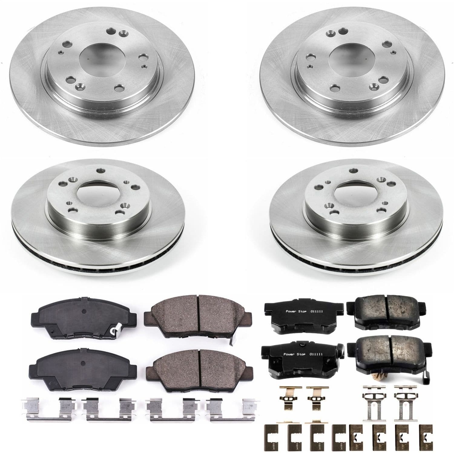 Power Stop - KOE5936 - Front and Rear - Disc Brake Pad and Rotor Kit image 1