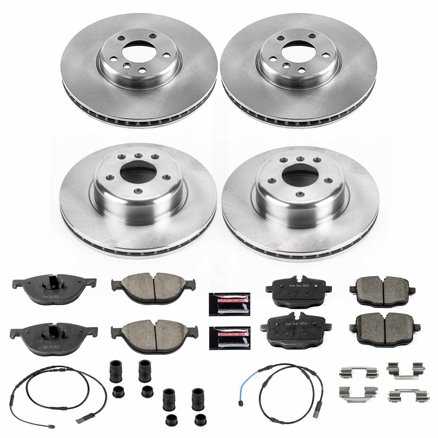 Power Stop - KOE6029 - Front and Rear - Disc Brake Pad and Rotor Kit image 1
