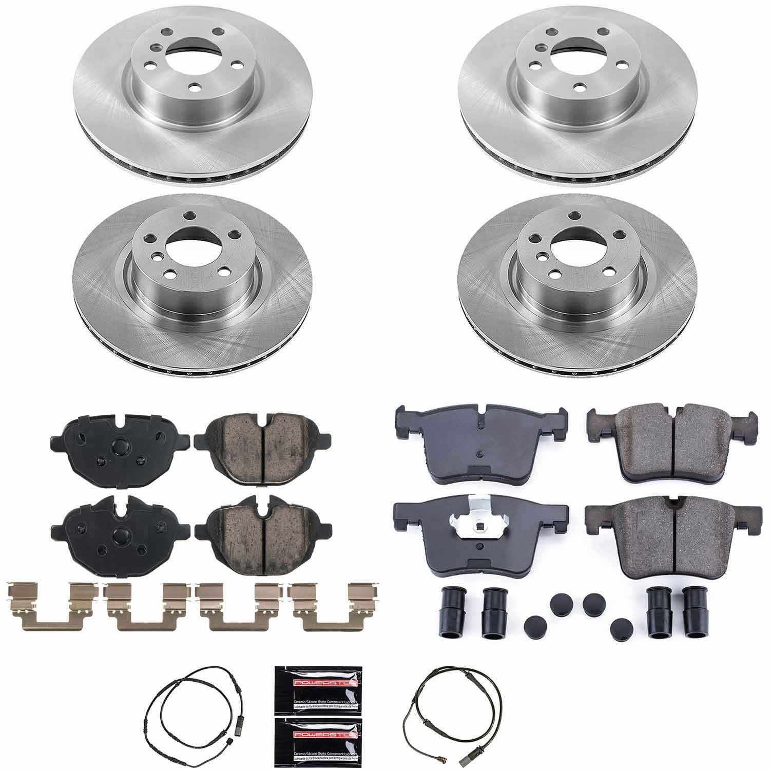 Power Stop - KOE6039 - Front and Rear - Disc Brake Pad and Rotor Kit image 1