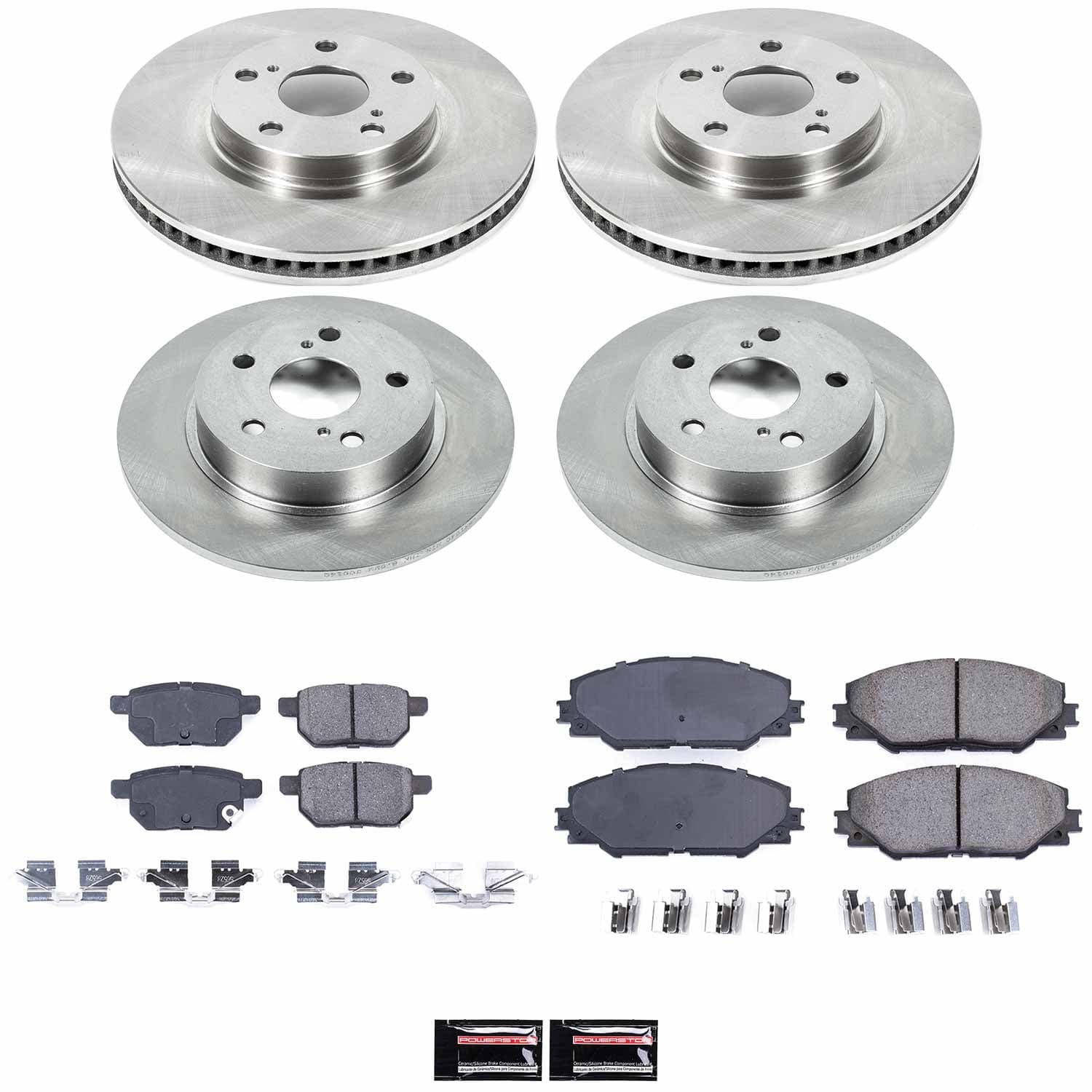 Power Stop - KOE6076 - Front and Rear - Disc Brake Pad and Rotor Kit image 1