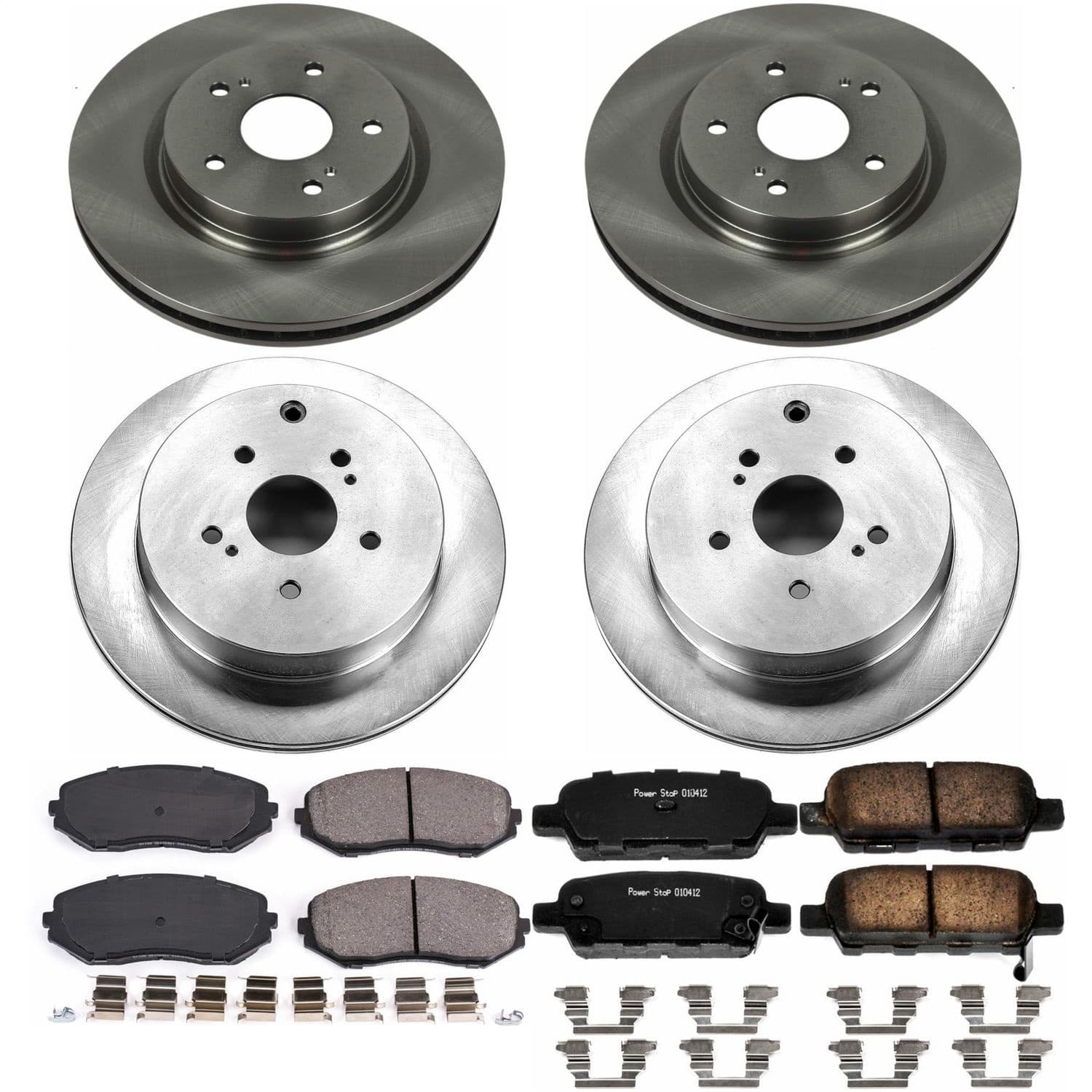 Power Stop - KOE6090 - Front and Rear - Disc Brake Pad and Rotor Kit image 1