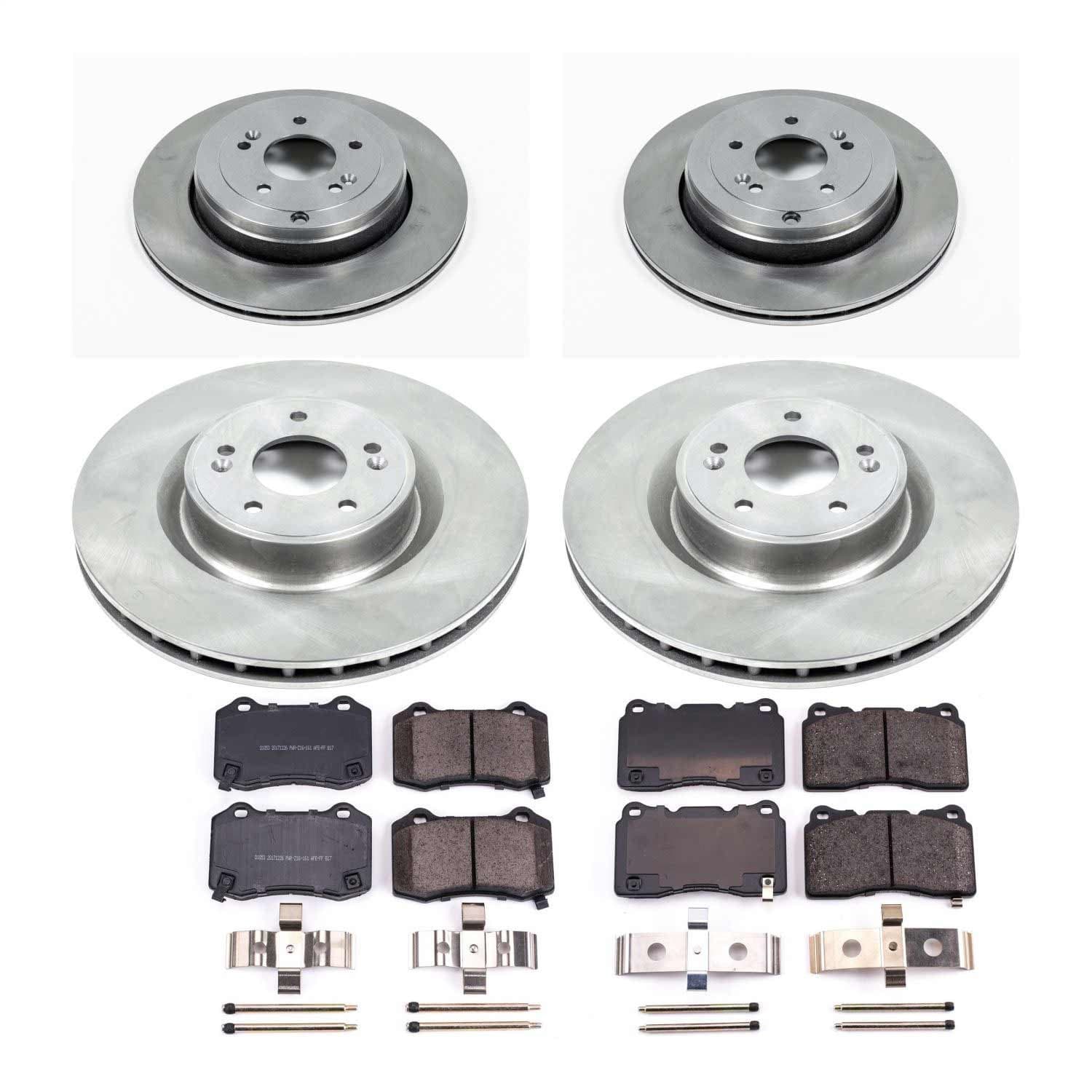 Power Stop - KOE6167 - Front and Rear - Disc Brake Pad and Rotor Kit image 1