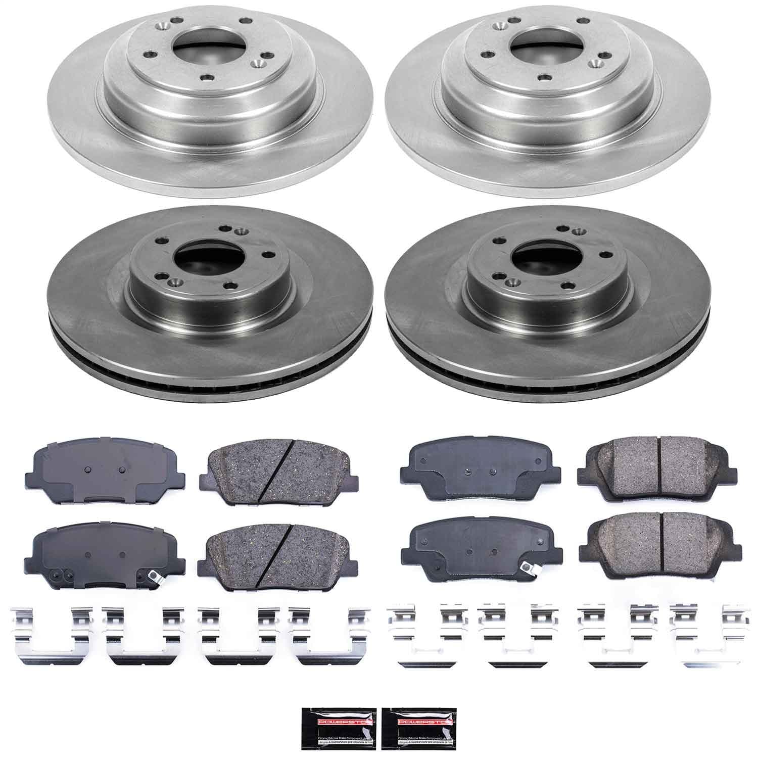 Power Stop - KOE6170 - Front and Rear - Disc Brake Pad and Rotor Kit image 1
