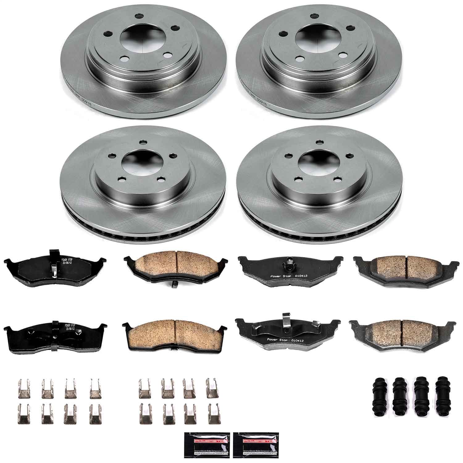 Power Stop - KOE6177 - Front and Rear - Disc Brake Pad and Rotor Kit image 1