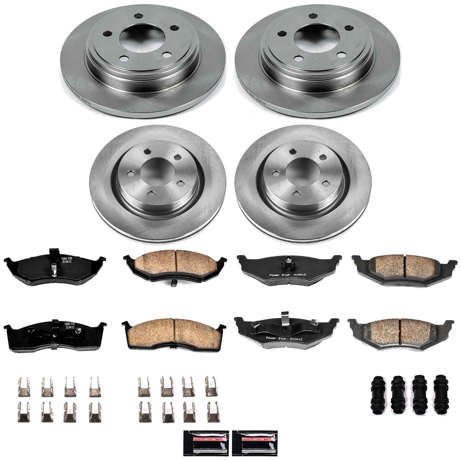 Power Stop - KOE6178 - Front and Rear - Disc Brake Pad and Rotor Kit image 1