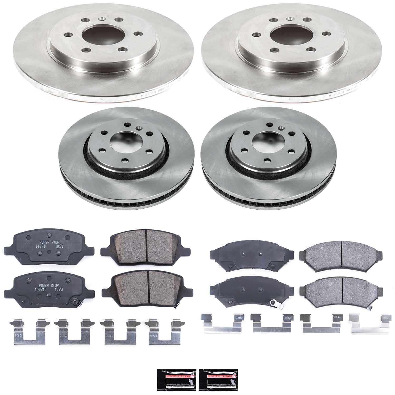Power Stop - KOE6185 - Front and Rear - Disc Brake Pad and Rotor Kit image 1