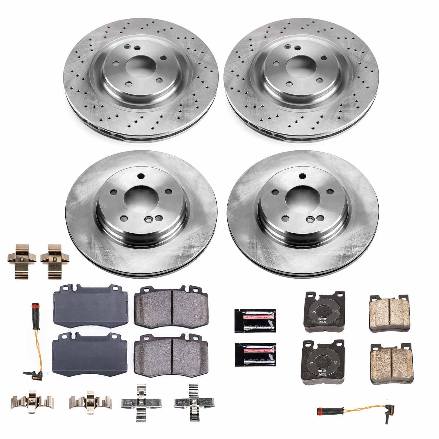 Power Stop - KOE6204 - Front and Rear - Disc Brake Pad and Rotor Kit image 1