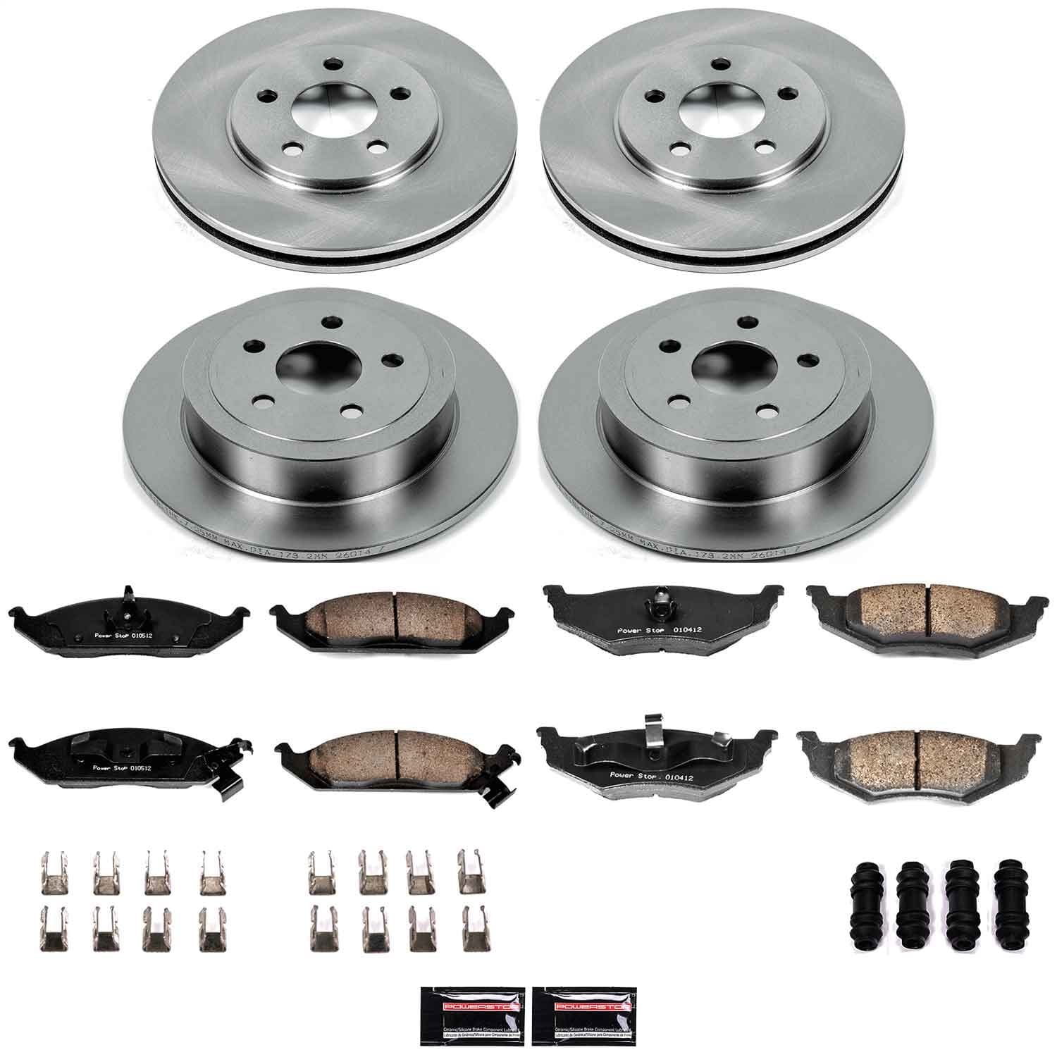Power Stop - KOE6264 - Front and Rear - Disc Brake Pad and Rotor Kit image 1