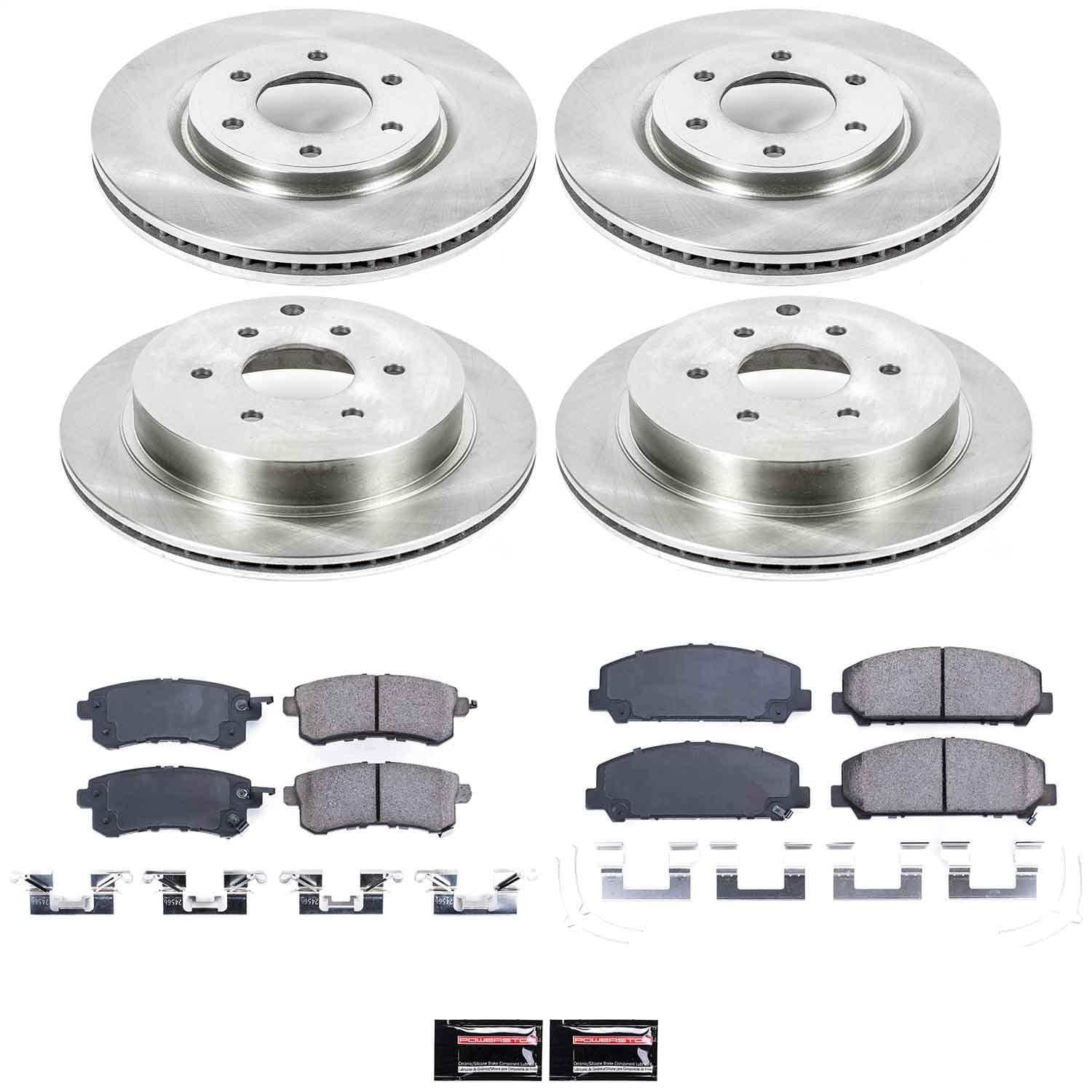 Power Stop - KOE6322 - Front and Rear - Disc Brake Pad and Rotor Kit image 1