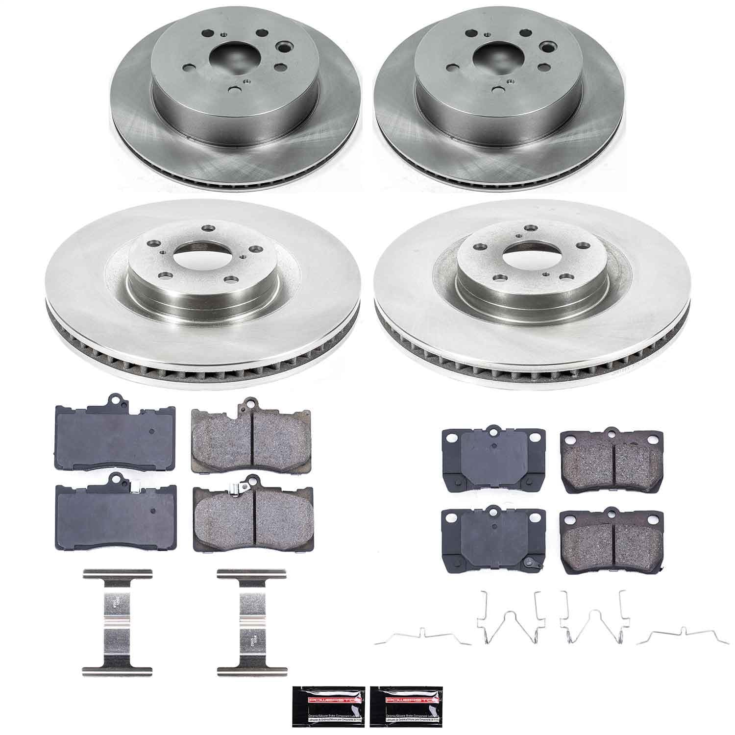 Power Stop - KOE6354 - Front and Rear - Disc Brake Pad and Rotor Kit image 1