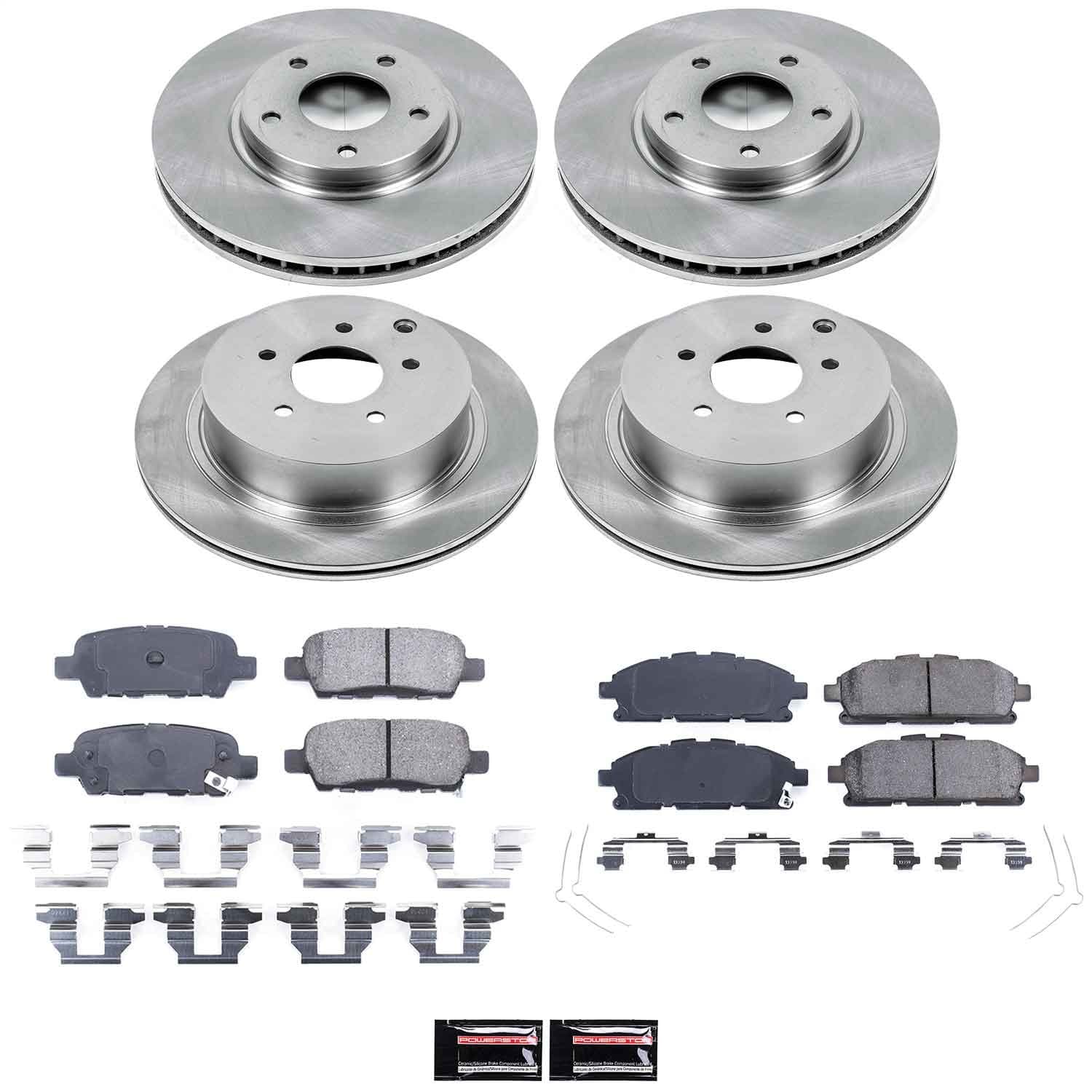 Power Stop - KOE6361 - Front and Rear - Disc Brake Pad and Rotor Kit image 1
