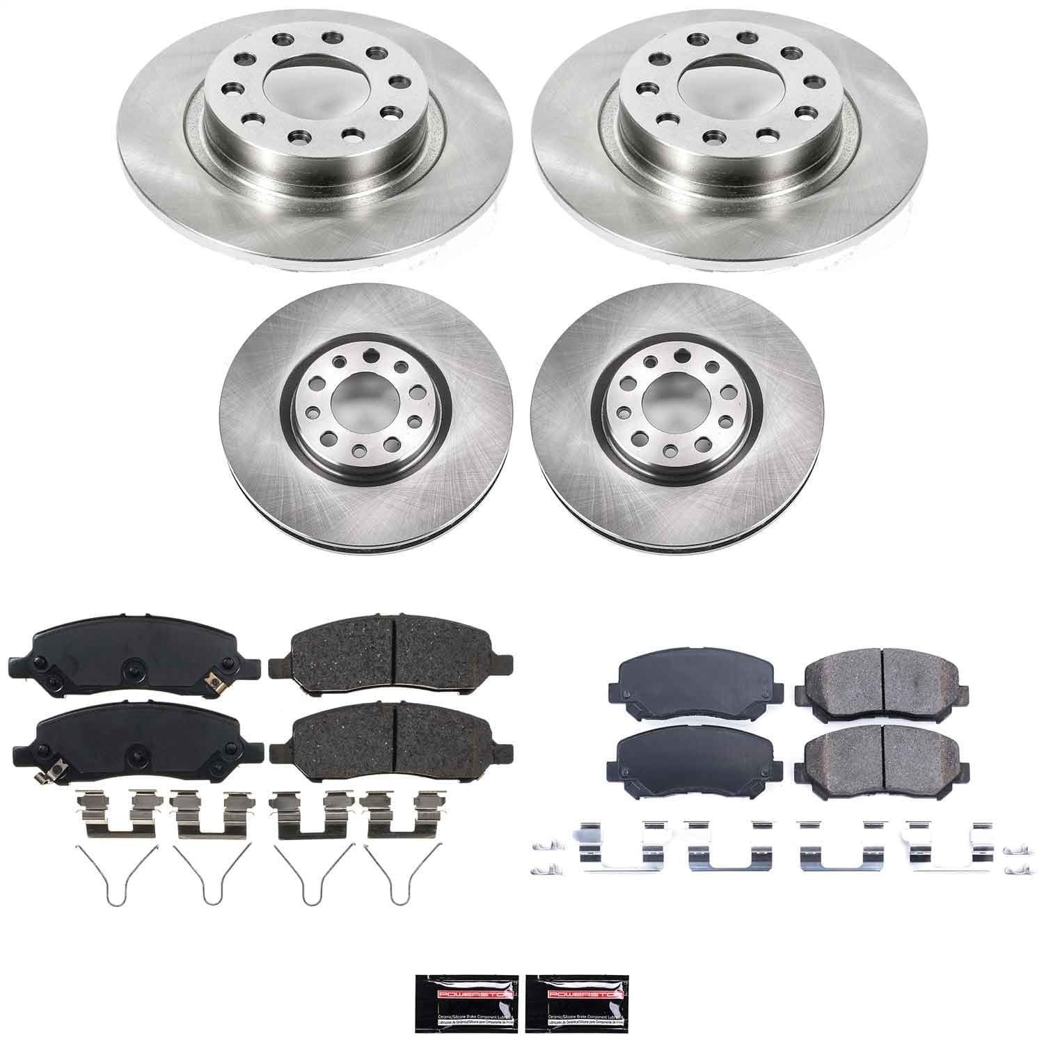 Power Stop - KOE6373 - Front and Rear - Disc Brake Pad and Rotor Kit image 1