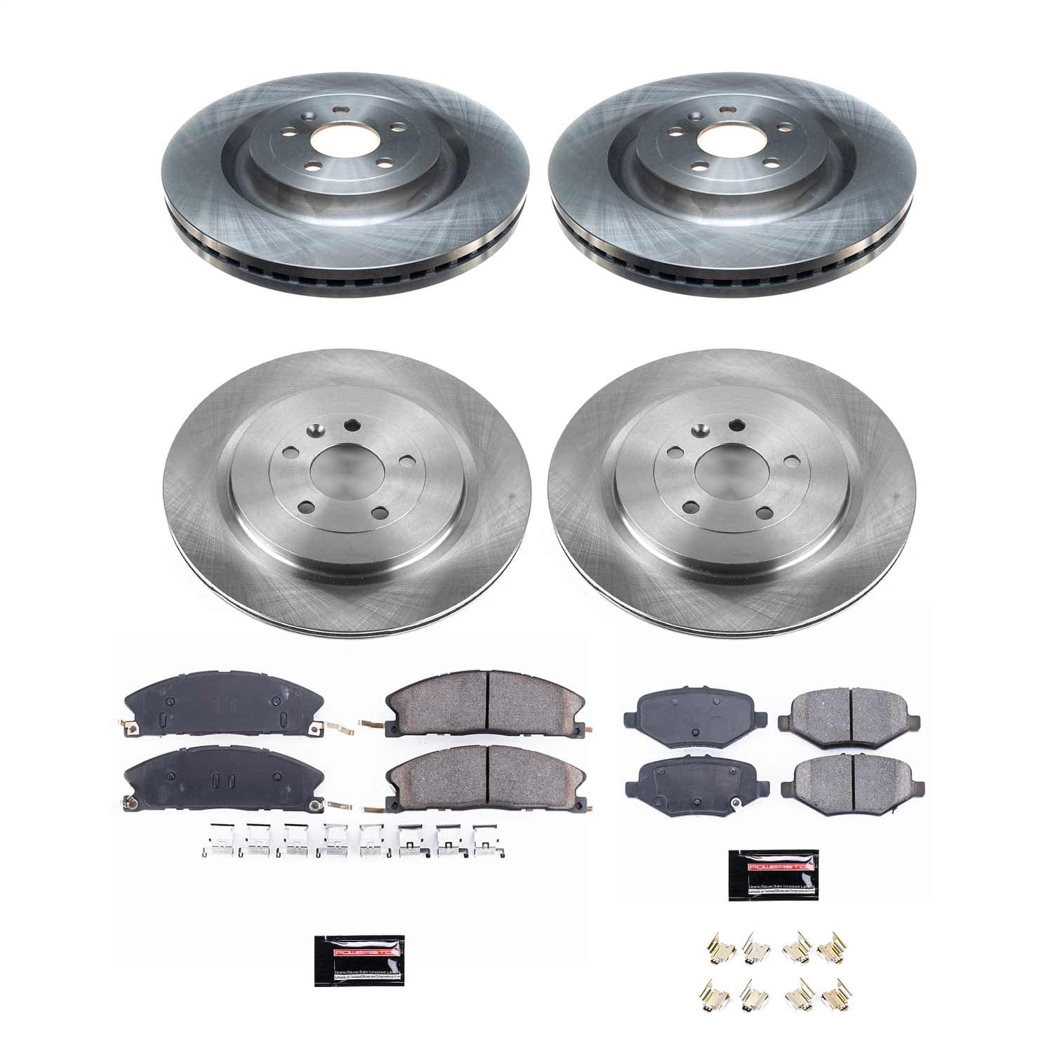 Power Stop - KOE6375 - Front and Rear - Disc Brake Pad and Rotor Kit image 1
