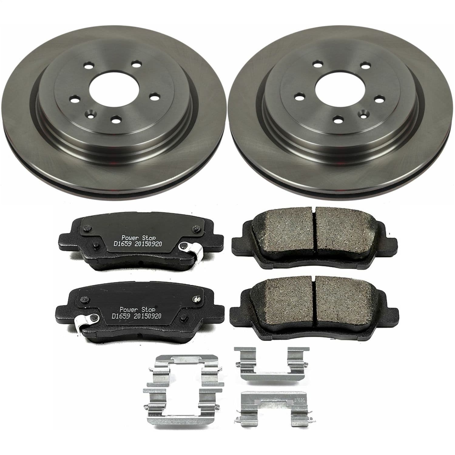 Power Stop - KOE6385 - Rear - Disc Brake Pad and Rotor Kit image 1