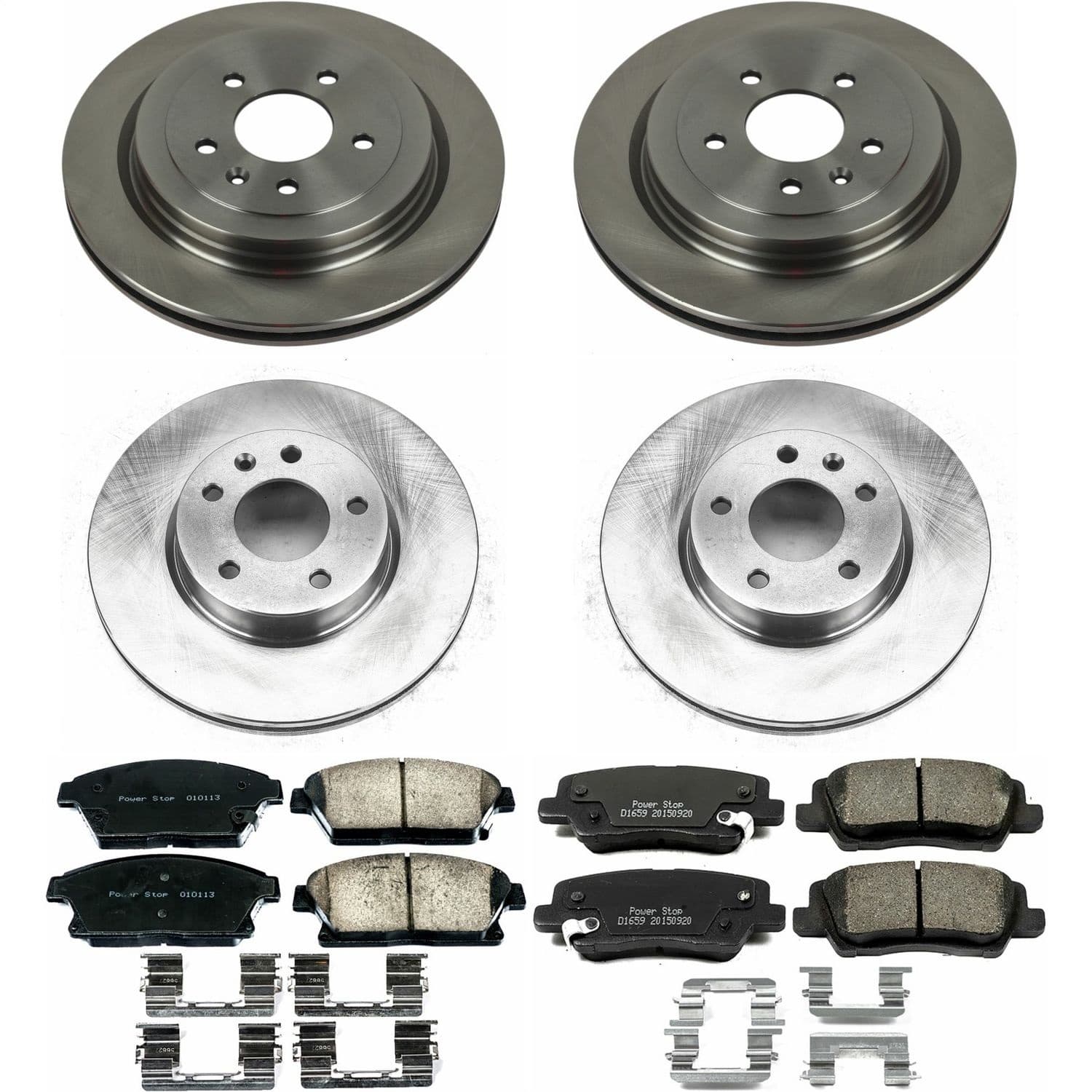 Power Stop - KOE6387 - Front and Rear - Disc Brake Pad and Rotor Kit image 1
