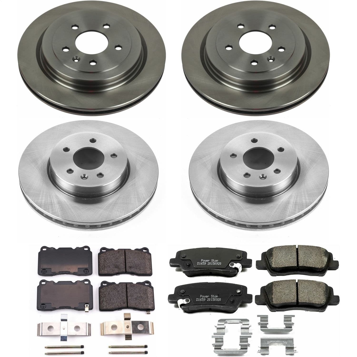 Power Stop - KOE6390 - Front and Rear - Disc Brake Pad and Rotor Kit image 1