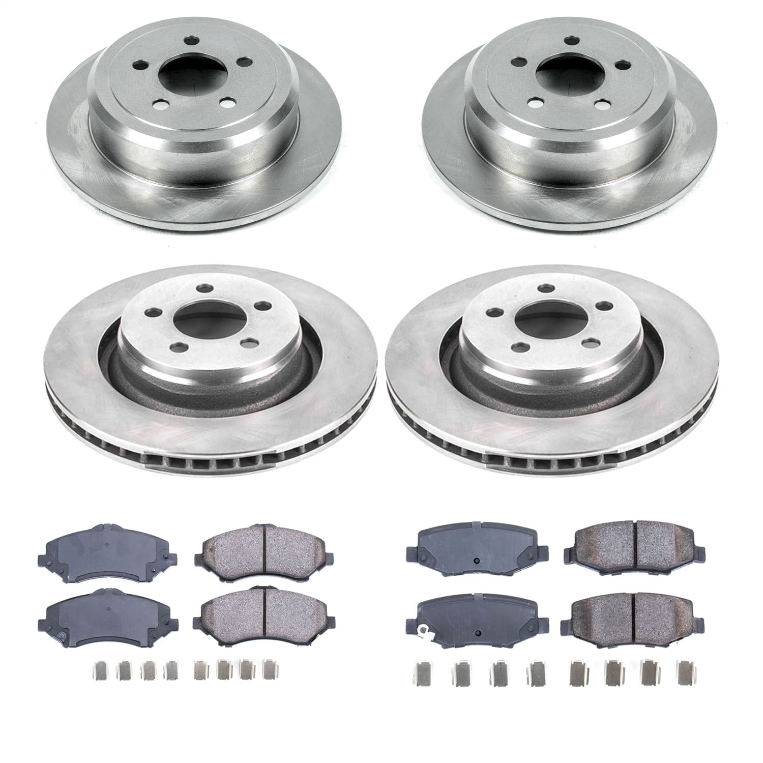 Power Stop - KOE6396 - Front and Rear - Disc Brake Pad and Rotor Kit image 1