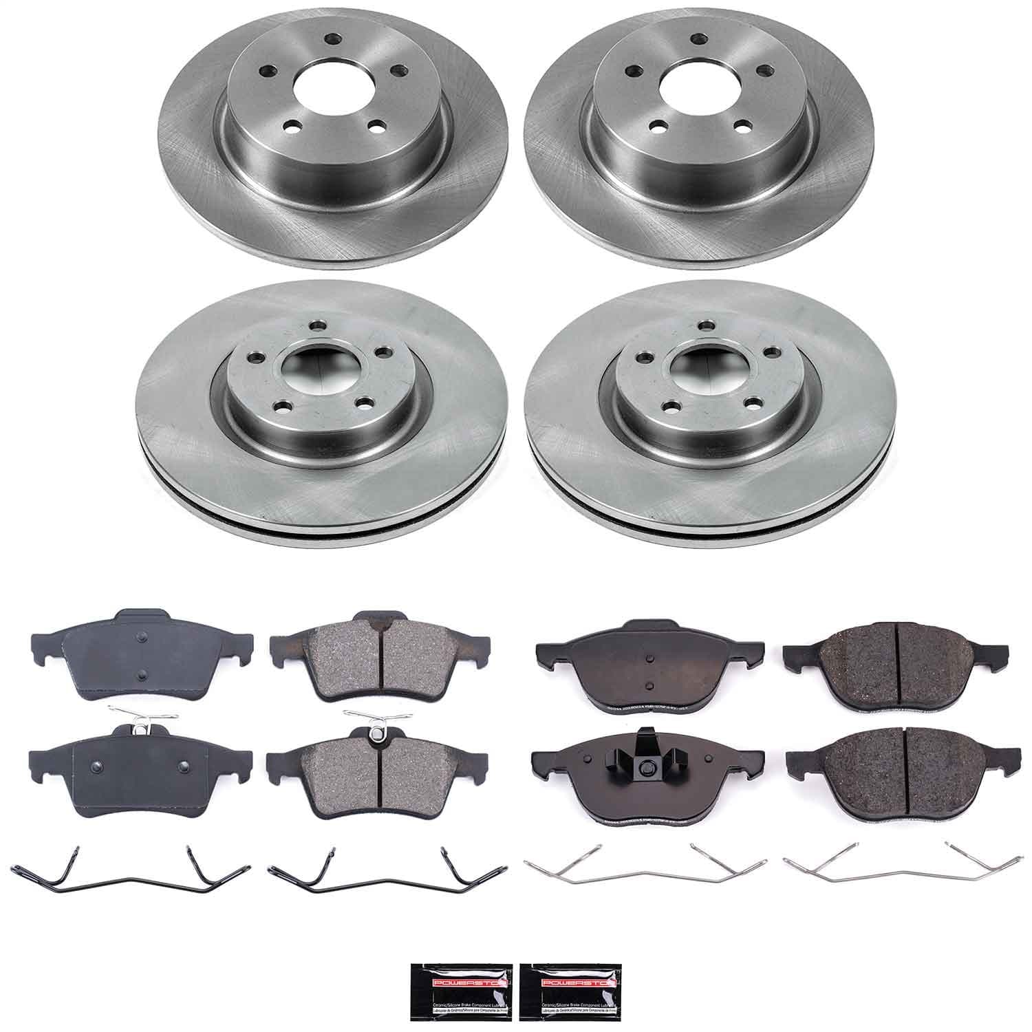 Power Stop - KOE6477 - Front and Rear - Disc Brake Pad and Rotor Kit image 1
