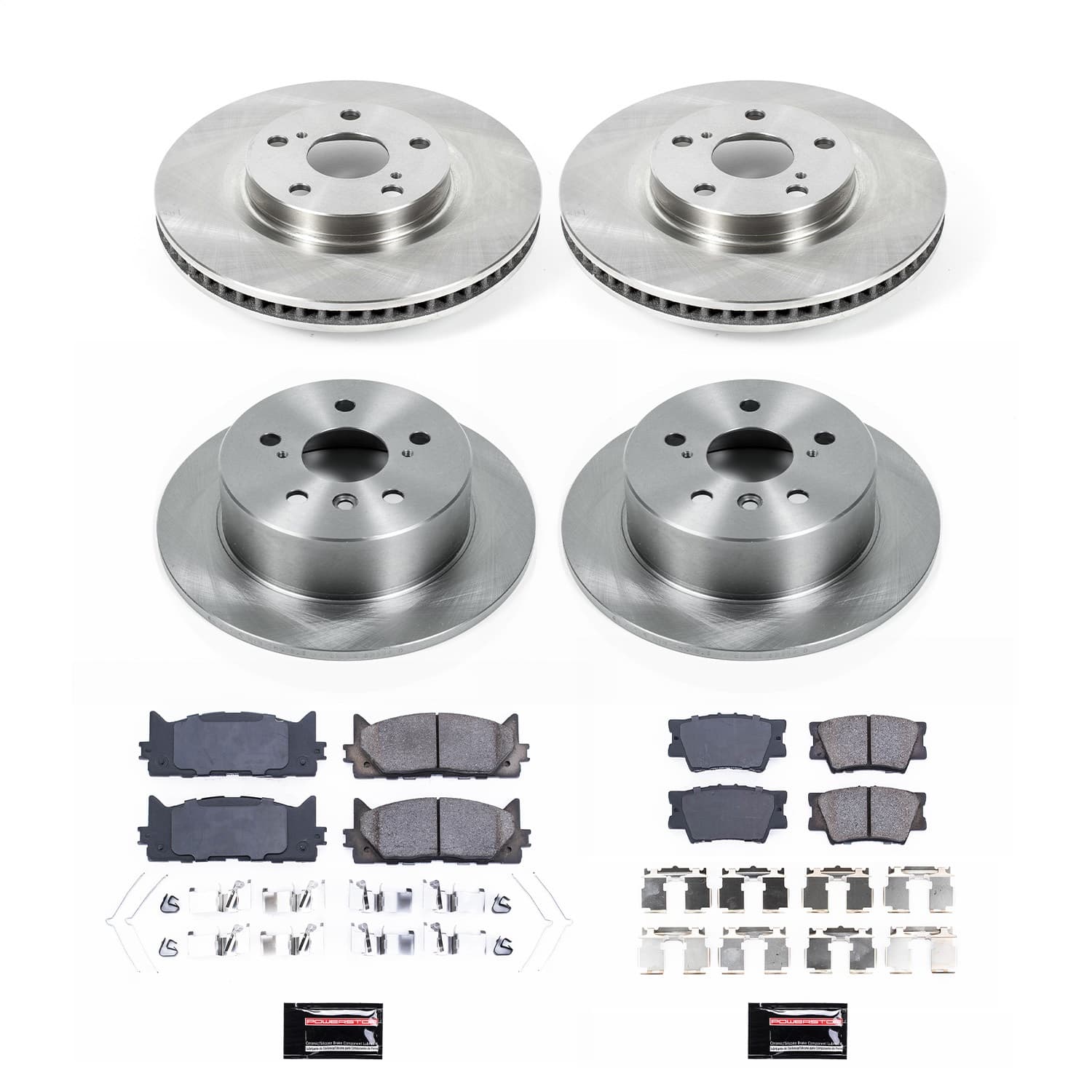 Power Stop - KOE6480 - Front and Rear - Disc Brake Pad and Rotor Kit image 1