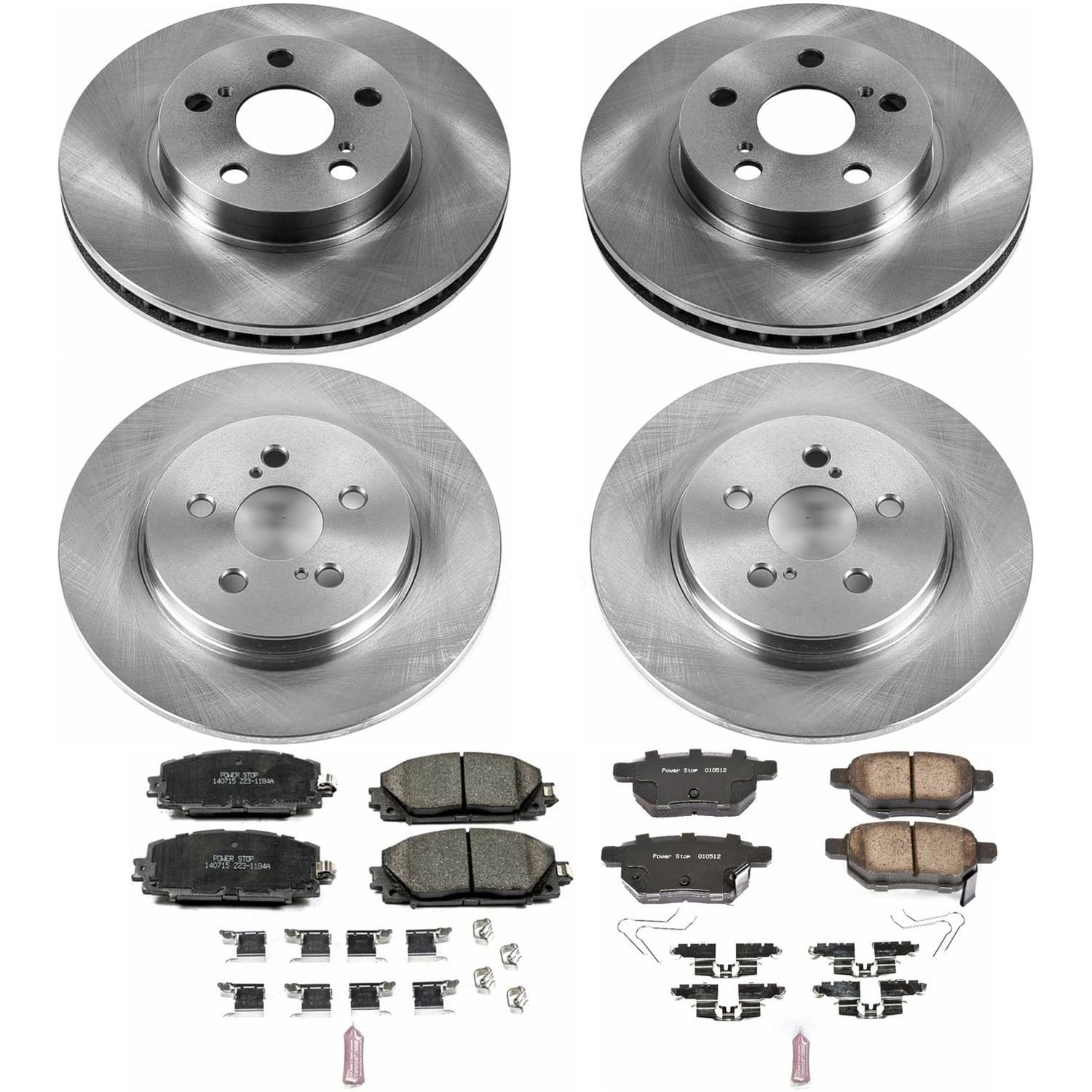 Power Stop - KOE6487 - Front and Rear - Disc Brake Pad and Rotor Kit image 1