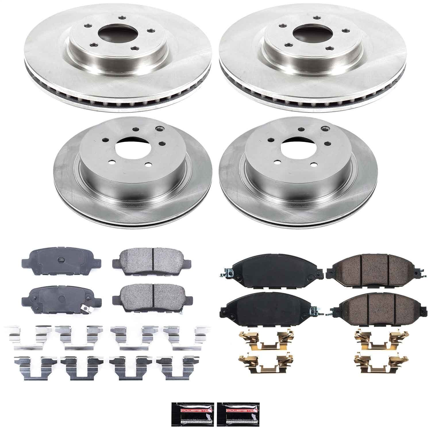 Power Stop - KOE6497 - Front and Rear - Disc Brake Pad and Rotor Kit image 1