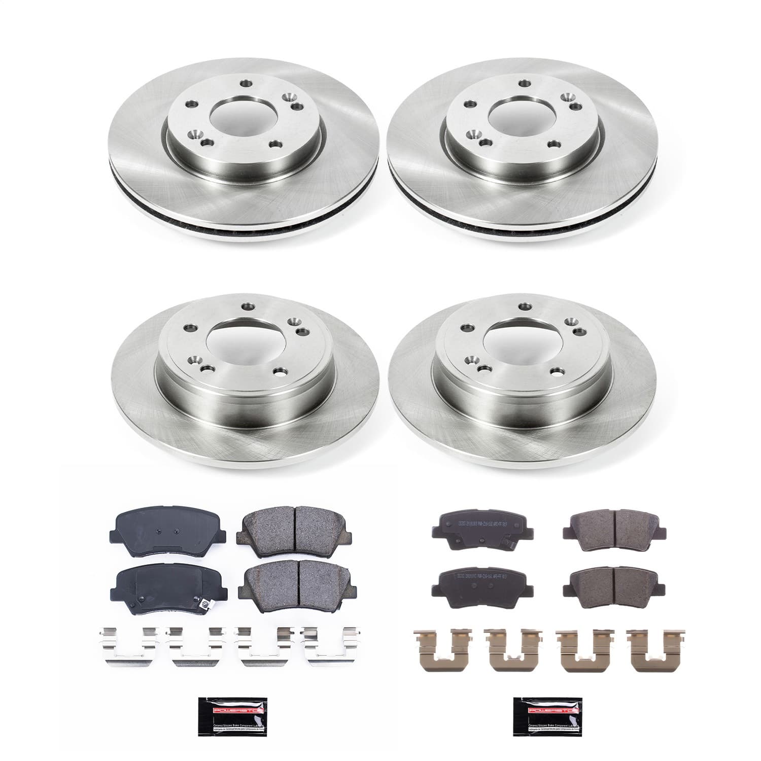 Power Stop - KOE6504 - Front and Rear - Disc Brake Pad and Rotor Kit image 1
