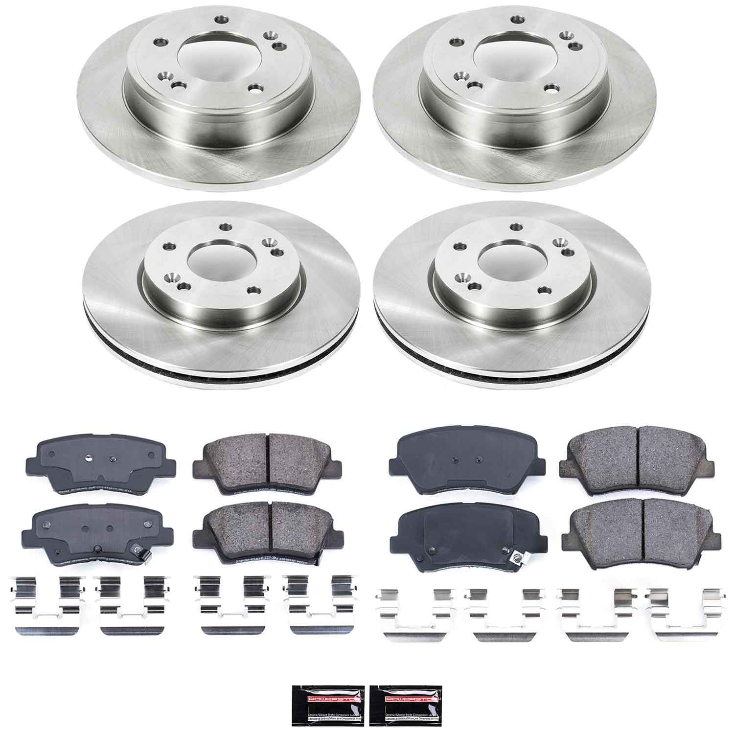 Power Stop - KOE6506 - Front and Rear - Disc Brake Pad and Rotor Kit image 1