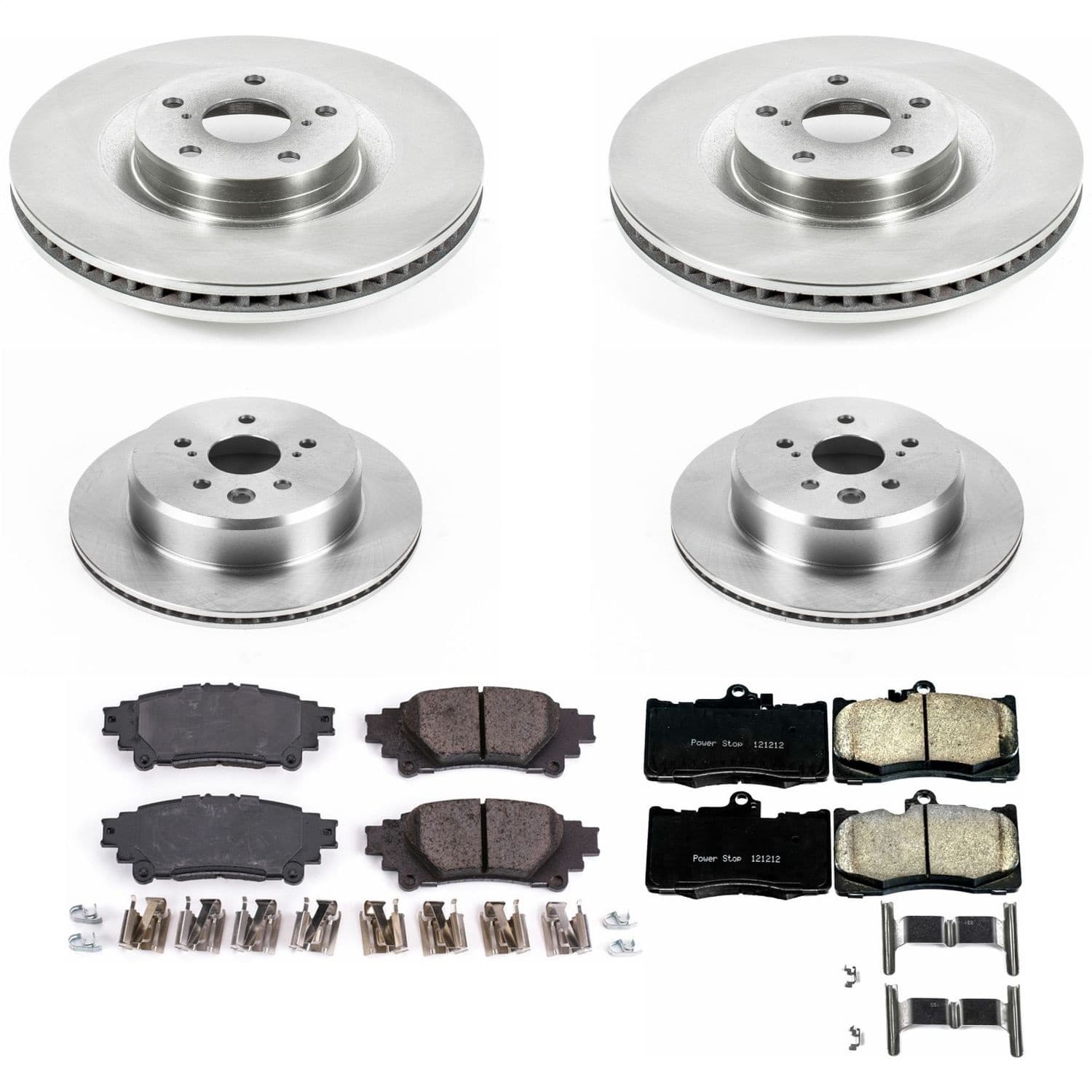 Power Stop - KOE6513 - Front and Rear - Disc Brake Pad and Rotor Kit image 1