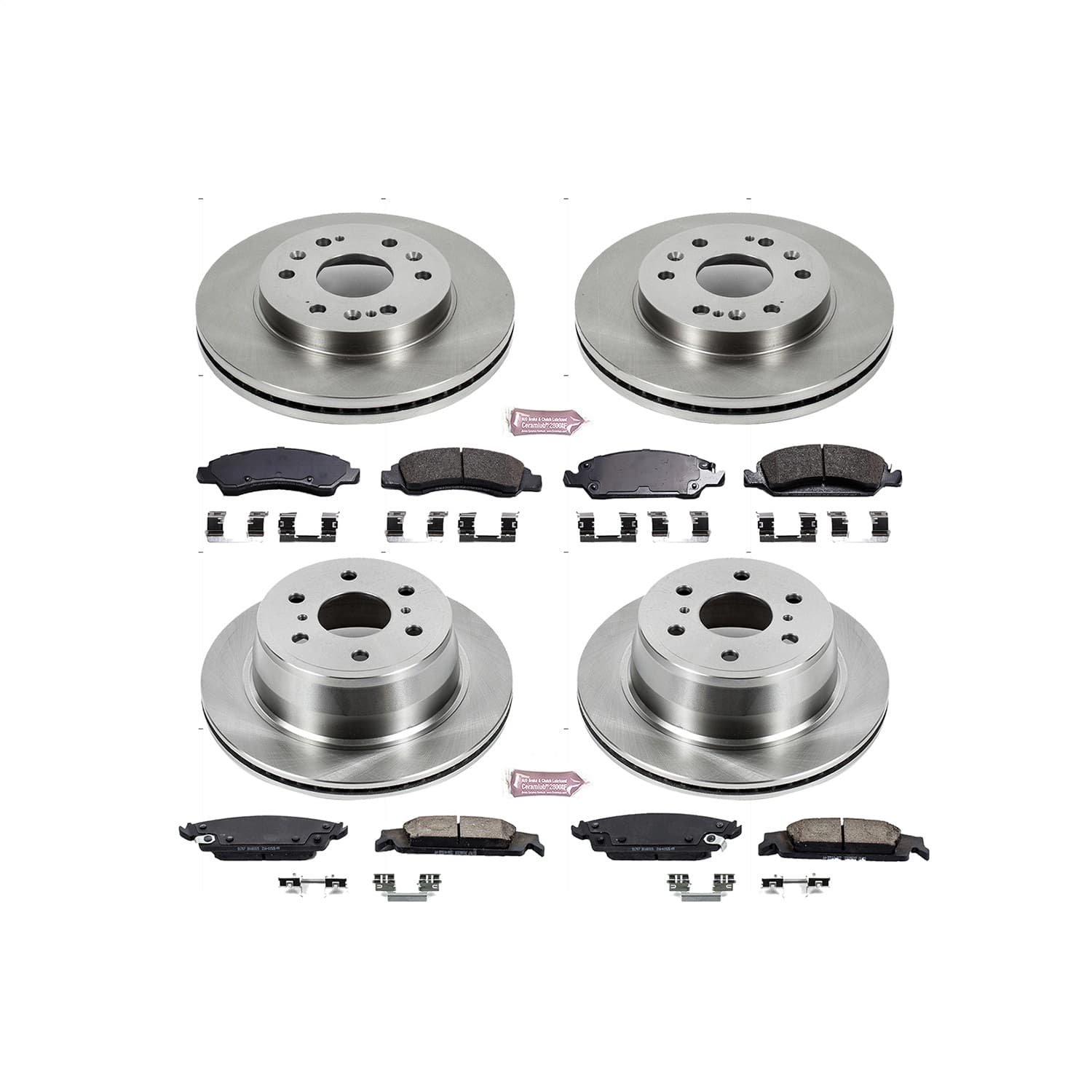 Power Stop - KOE6560 - Front and Rear - Disc Brake Pad and Rotor Kit image 1