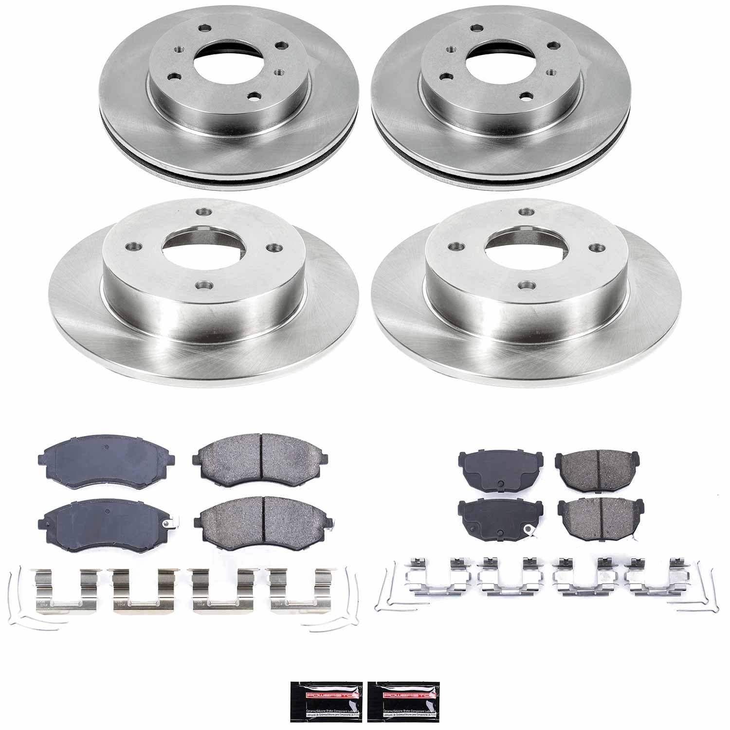 Power Stop - KOE657 - Front and Rear - Disc Brake Pad and Rotor Kit image 1