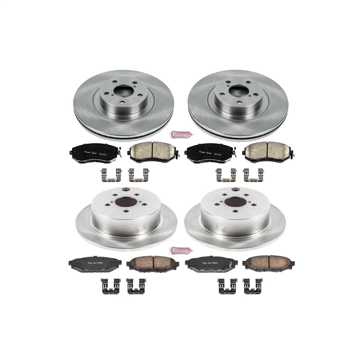 Power Stop - KOE6762 - Front and Rear - Disc Brake Pad and Rotor Kit image 1