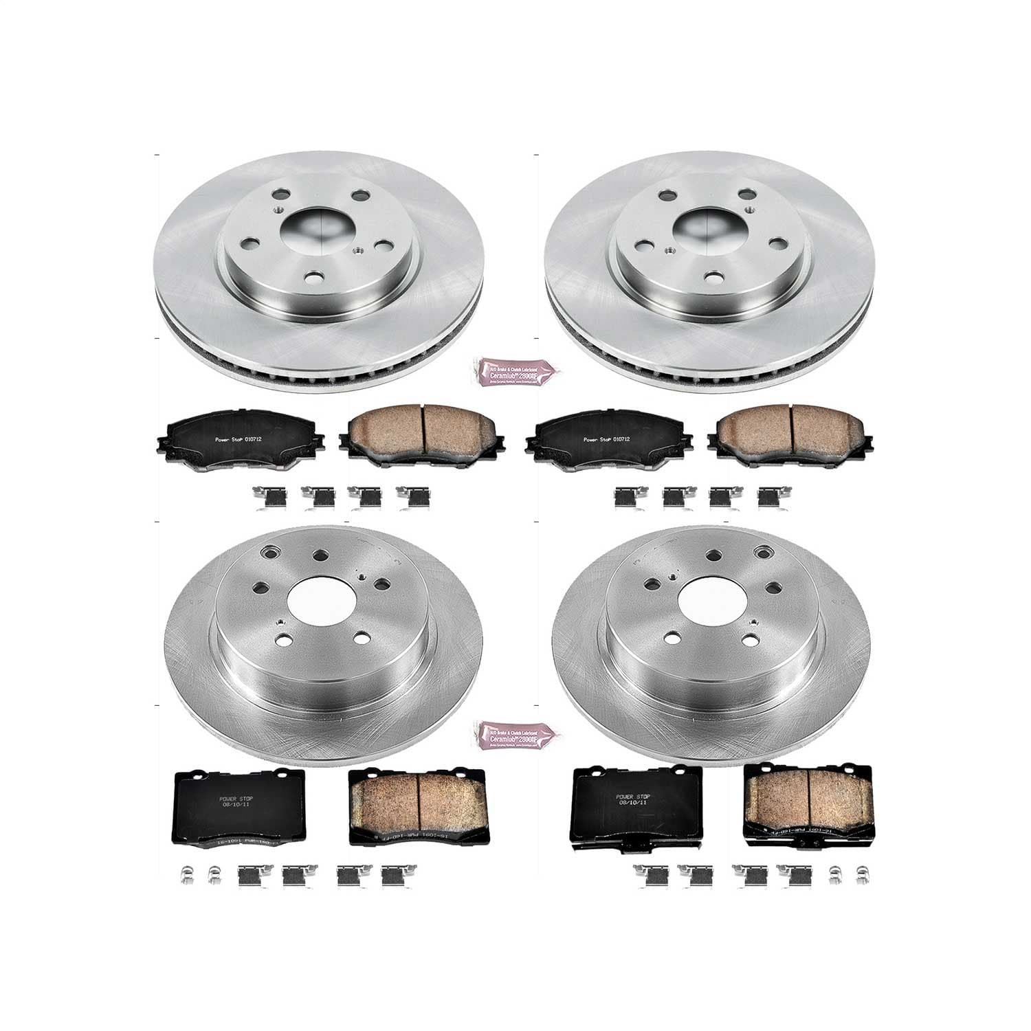 Power Stop - KOE6763 - Front and Rear - Disc Brake Pad and Rotor Kit image 1
