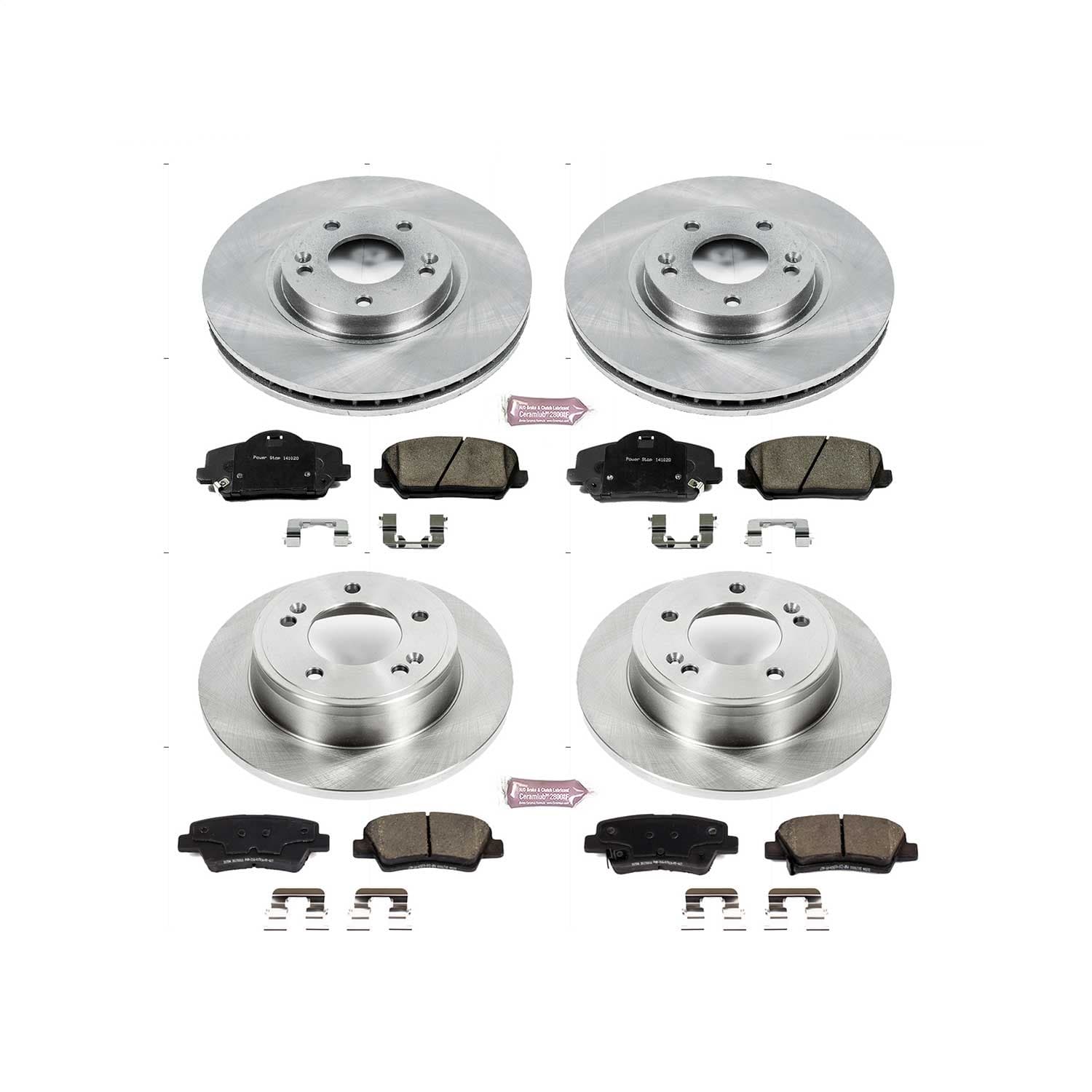 Power Stop - KOE6934 - Front and Rear - Disc Brake Pad and Rotor Kit image 1