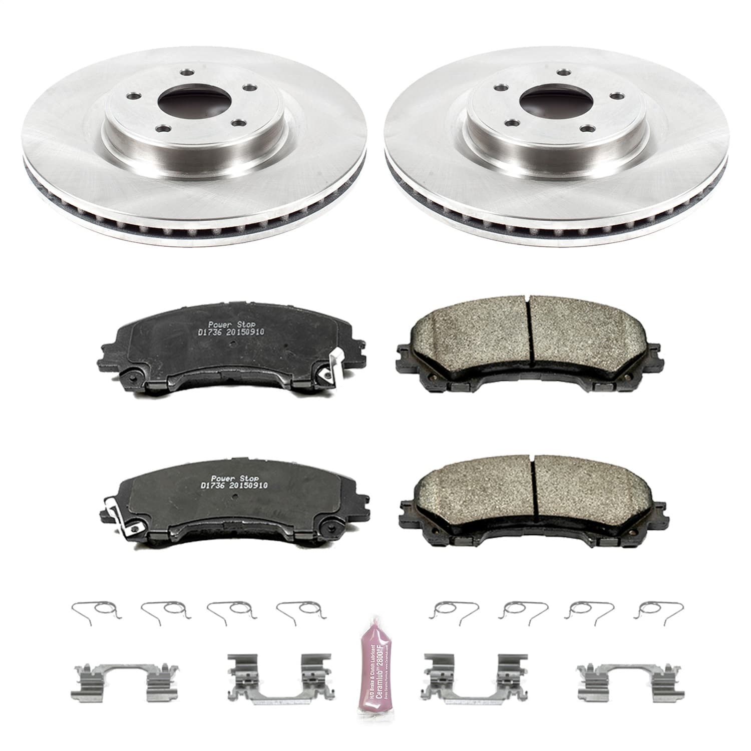 Power Stop - KOE6944 - Front - Disc Brake Pad and Rotor Kit image 1